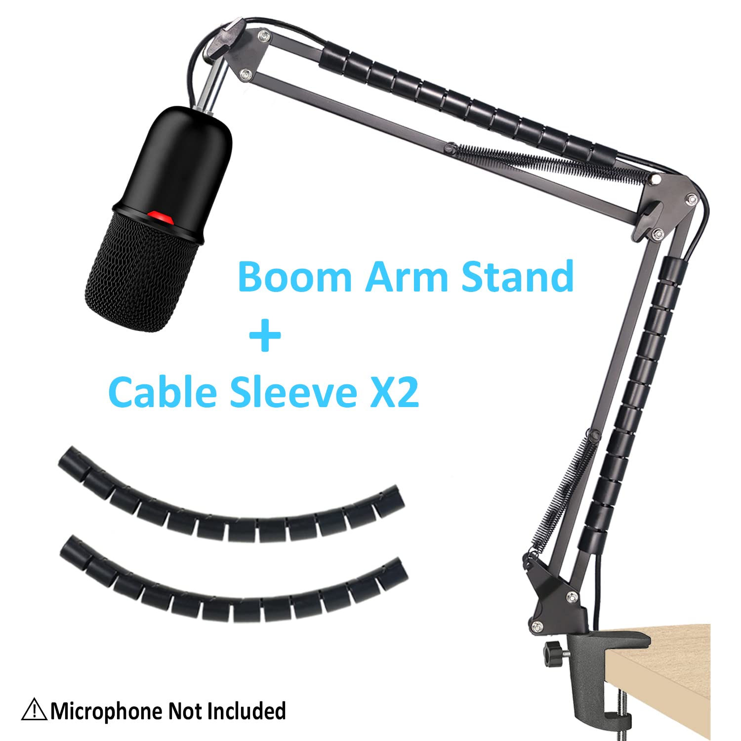 HyperX SoloCast Mic Boom Arm Stand - Professional Adjustable Scissor Microphone Boom Arm with Cable Sleeve Compatible with Hyper