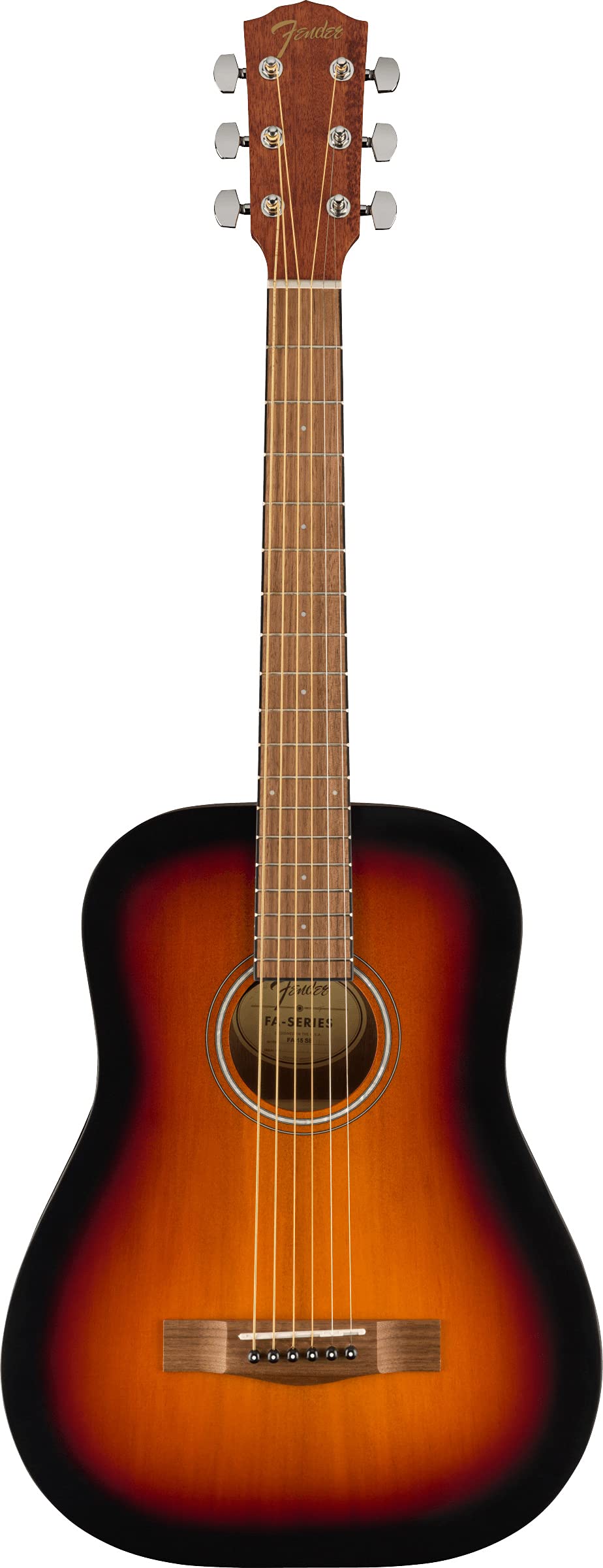 Fender FA-15 3/4-Scale Kids Steel String Acoustic Guitar - Sunburst Learn-to-Play Bundle with Gig Bag, Tuner, Strap, Picks, Fend