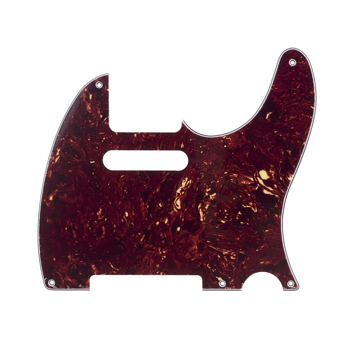 Musiclily 5 Hole Vintage Tele Guitar Pickguard Scratch Plate For Usa/Mexican Fender Telecaster Style, 4Ply Vintage Tortoise