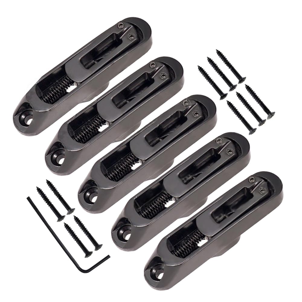 JD Moon 4 or 5 String Bridge Saddles Heavy Duty Individual Bass Bridge Tailpiece (Black 5pcs)