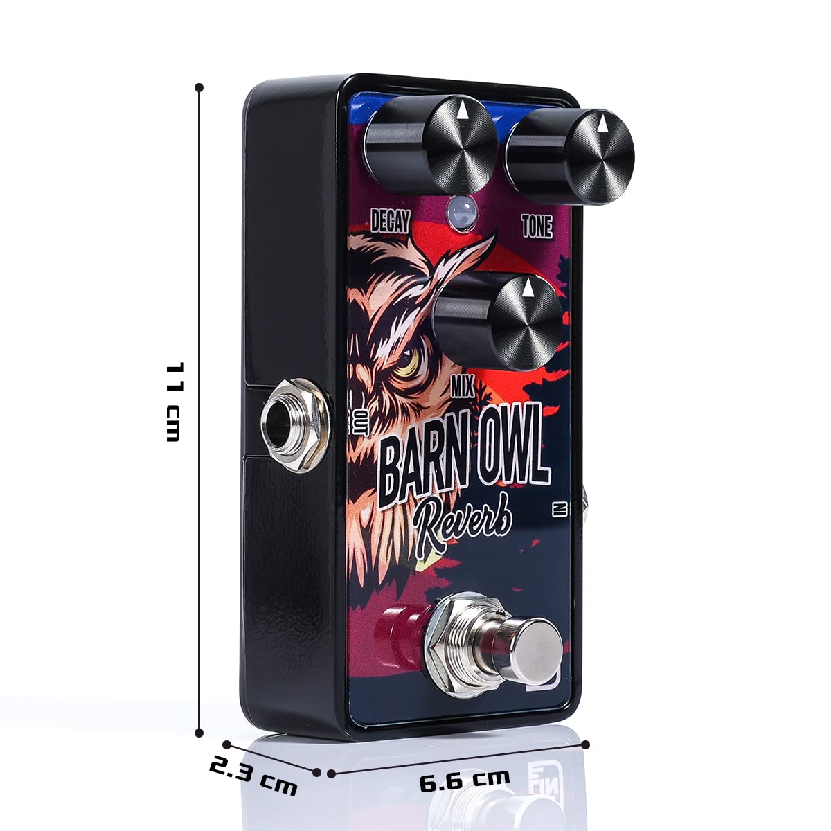 Caline Mini Guitar Reverb Pedal G008 G Series Digital Guitar Pedal with Wide Range Tone for Bass Electric Guitar