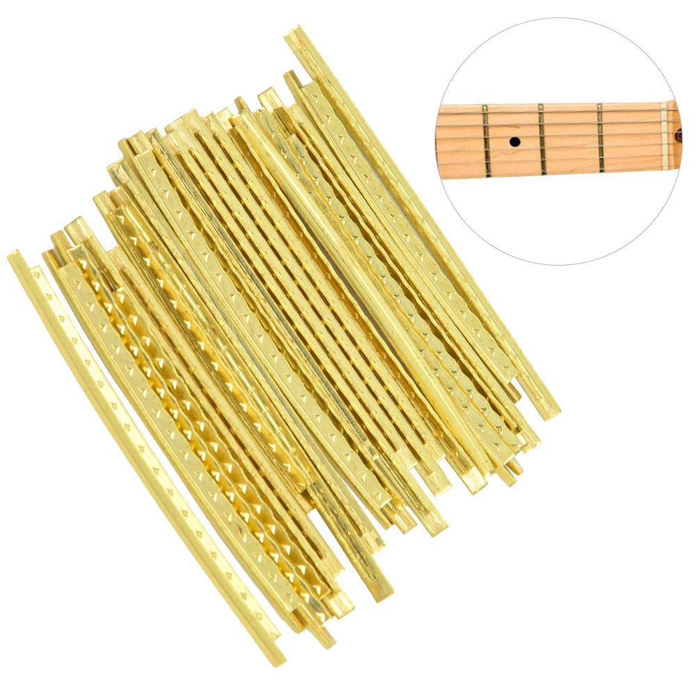 Brass High Strength Fingerboard Fret Wire, 24pcs/Set Electric Guitar Fret Wire, for Guitar Enthusiasts Professionals Electric Ba