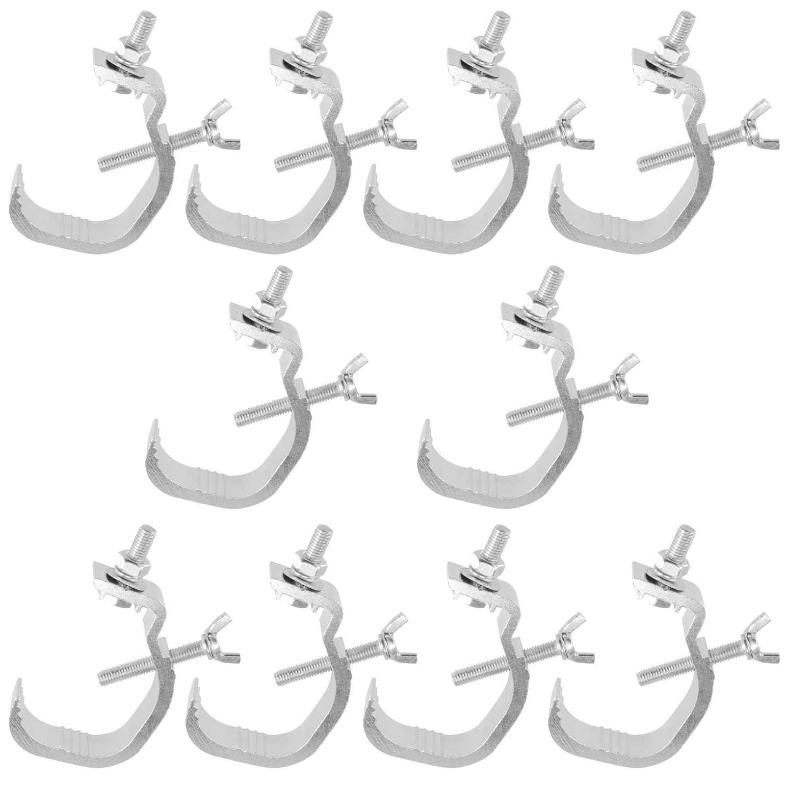 Mukchap 10Pcs Truss Stage Light Clamp Hook, 1.2-2 Inch Cast Aluminium Dj Light Clamps, Stage Lighting C Clamps Clips For Par Lig