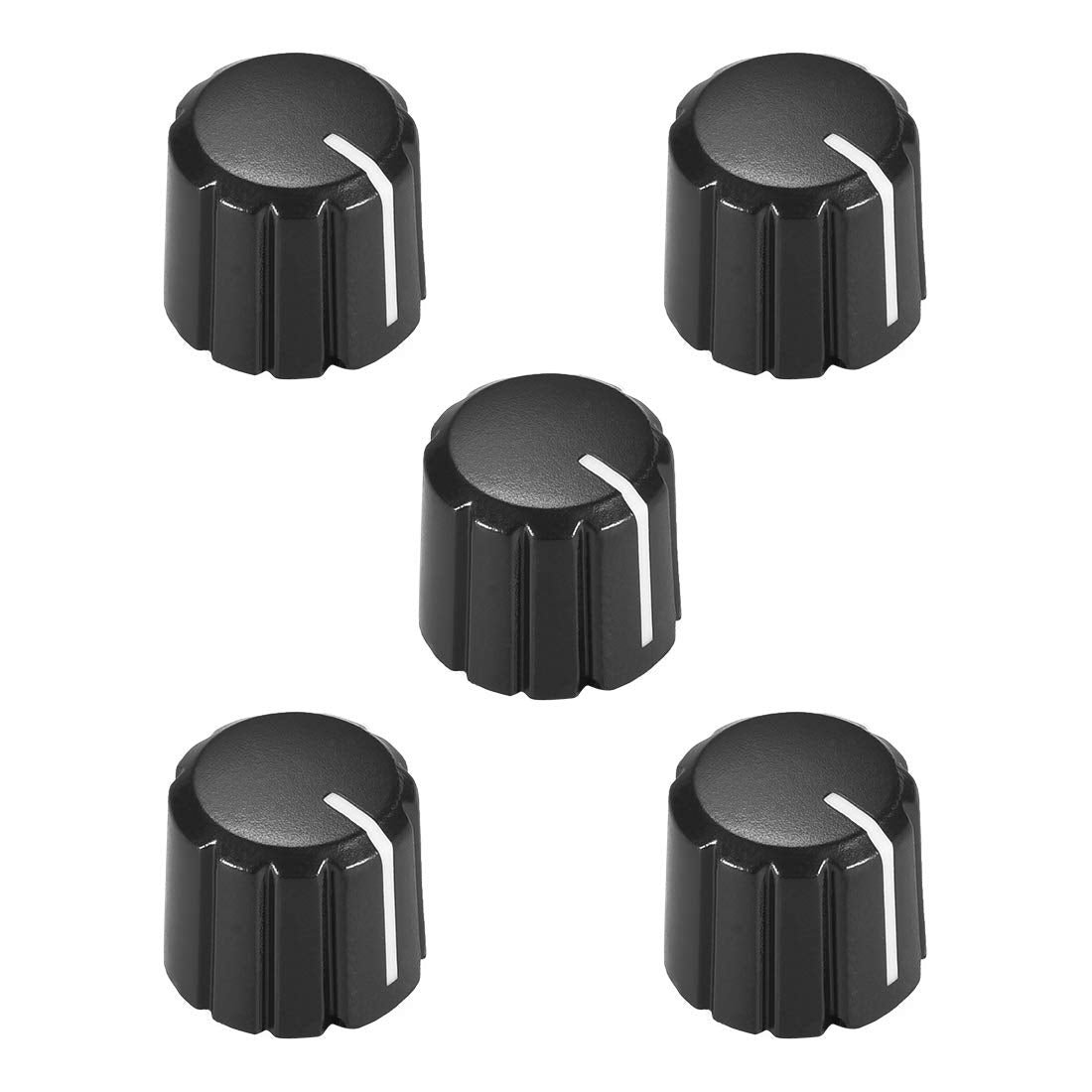 uxcell 5pcs Potentiometer Control Knobs for Electric Guitar Acrylic Volume Tone Knobs Black D Type 4x6mm