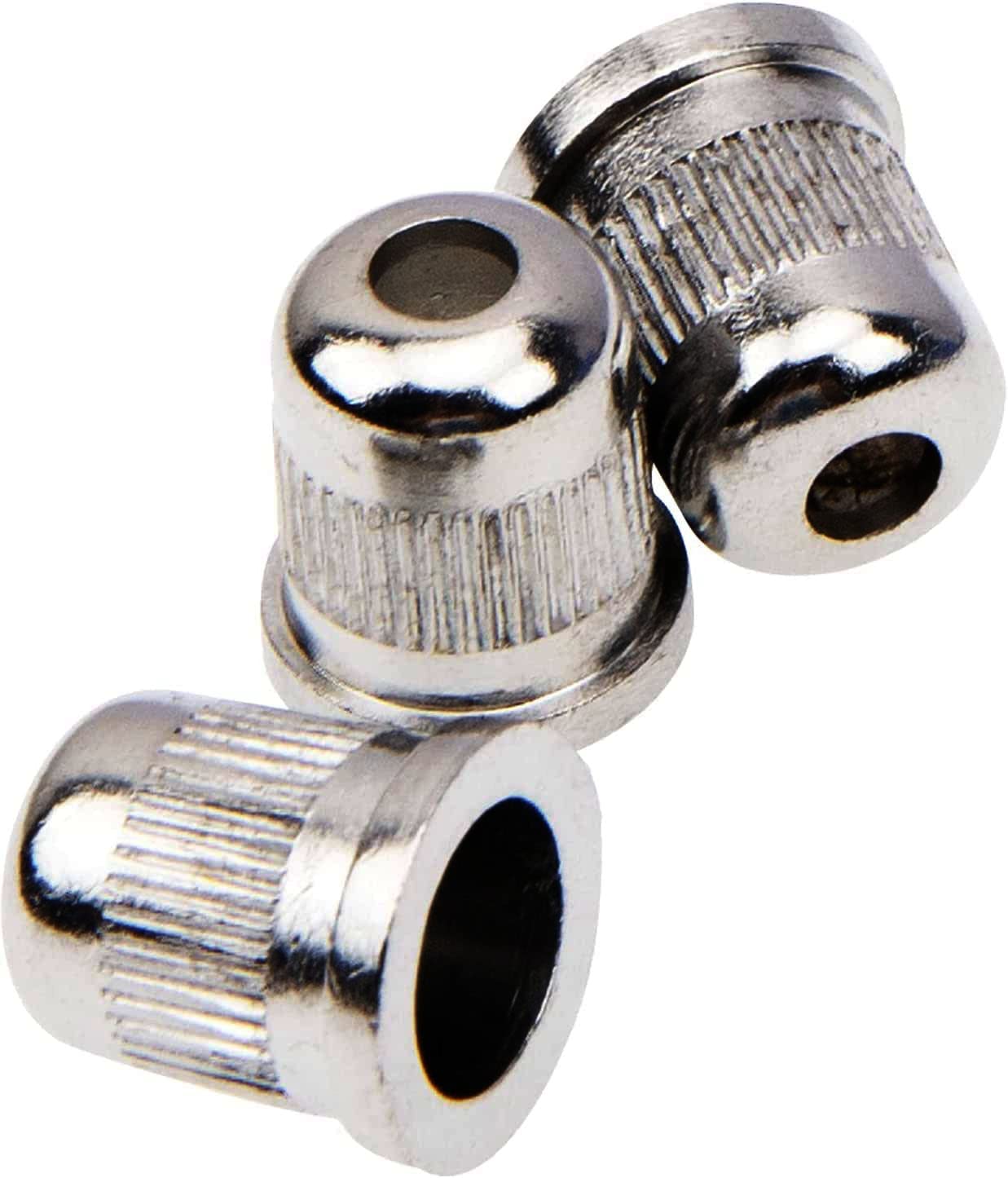 TUOREN Guitar String Through Body String Ferrules Compatible with Vintage Telecaster Strat Style Electric Guitar (Chrome)