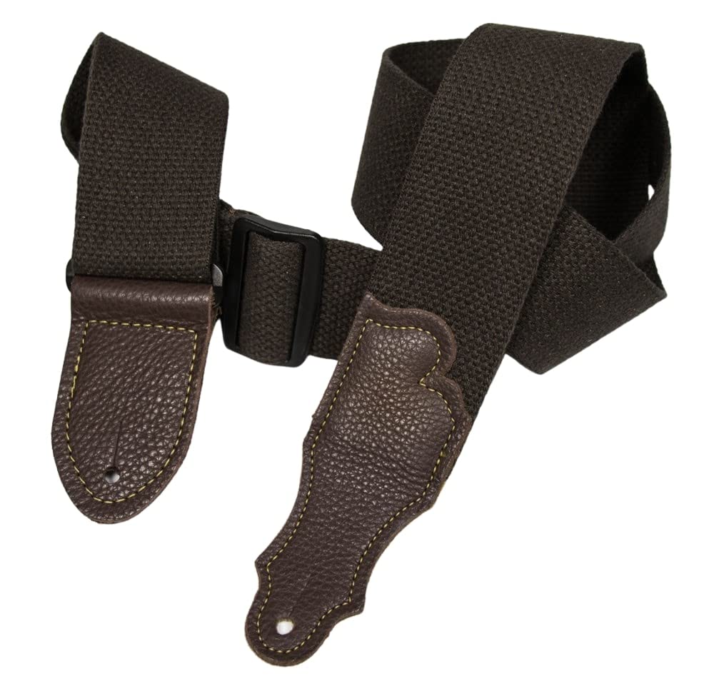 Franklin Strap - 2 cotton - Guitar Strap - Chocolate with Chocolate End Tab