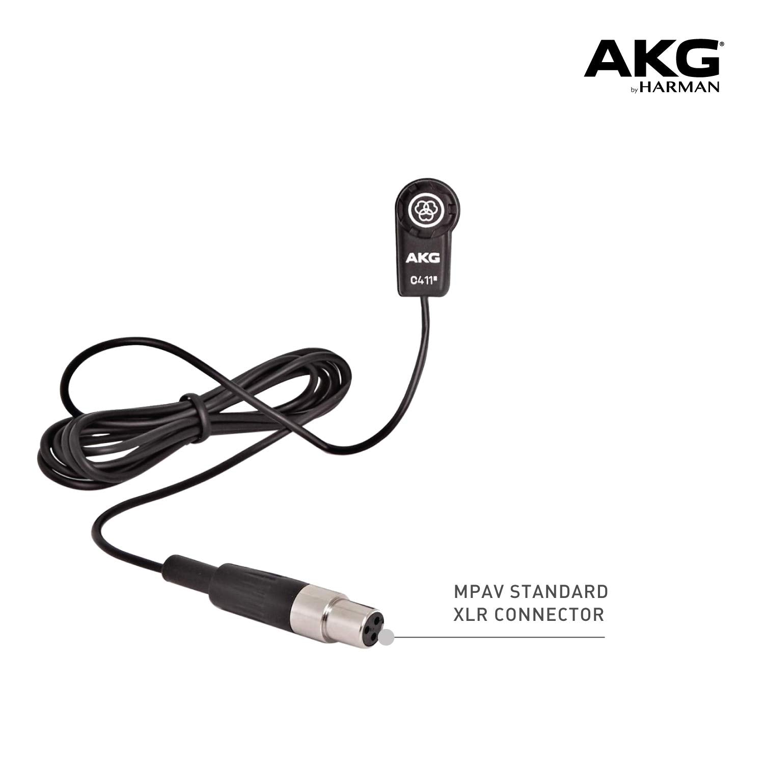 AKG Pro Audio C411 PP High-Performance Miniature Condenser Vibration Pickup for Stringed Instruments with MPAV Standard XLR Conn