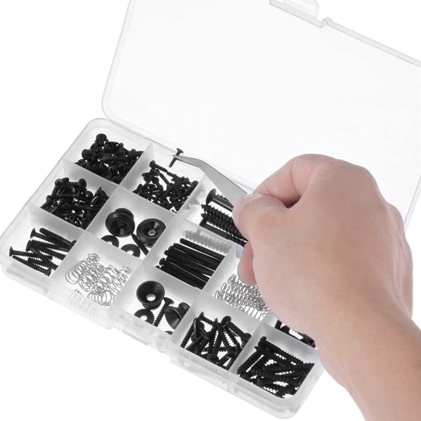 Cheerock Guitar Screws Kit for Electric Guitar Bridge, Pickup, Pickguard, Tuner, Switch, Neck Plate, 254 Pieces Guitar DIY Kit w