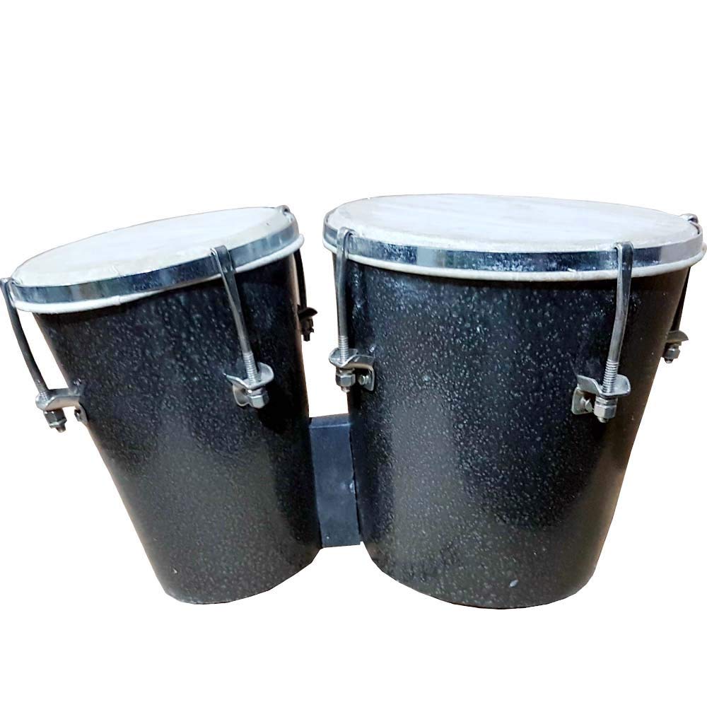 Wooden Bongo Drum Set Black