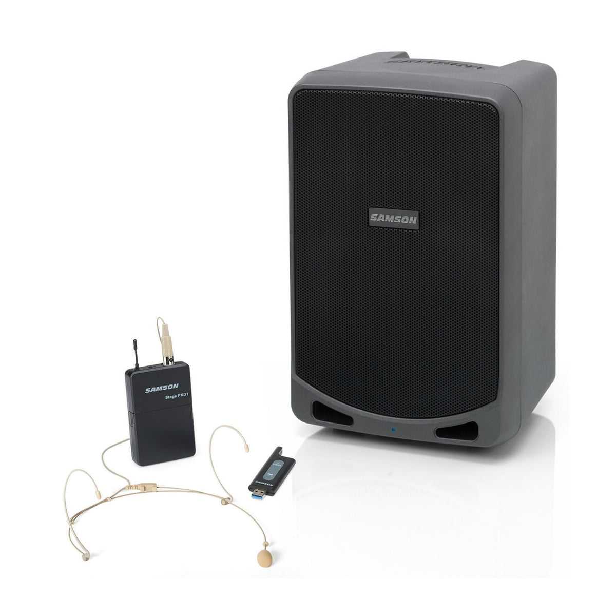 Samson Xp106Wde 6'' Portable Rechargeable Bluetooth Powered Pa Dj Speaker+Headset