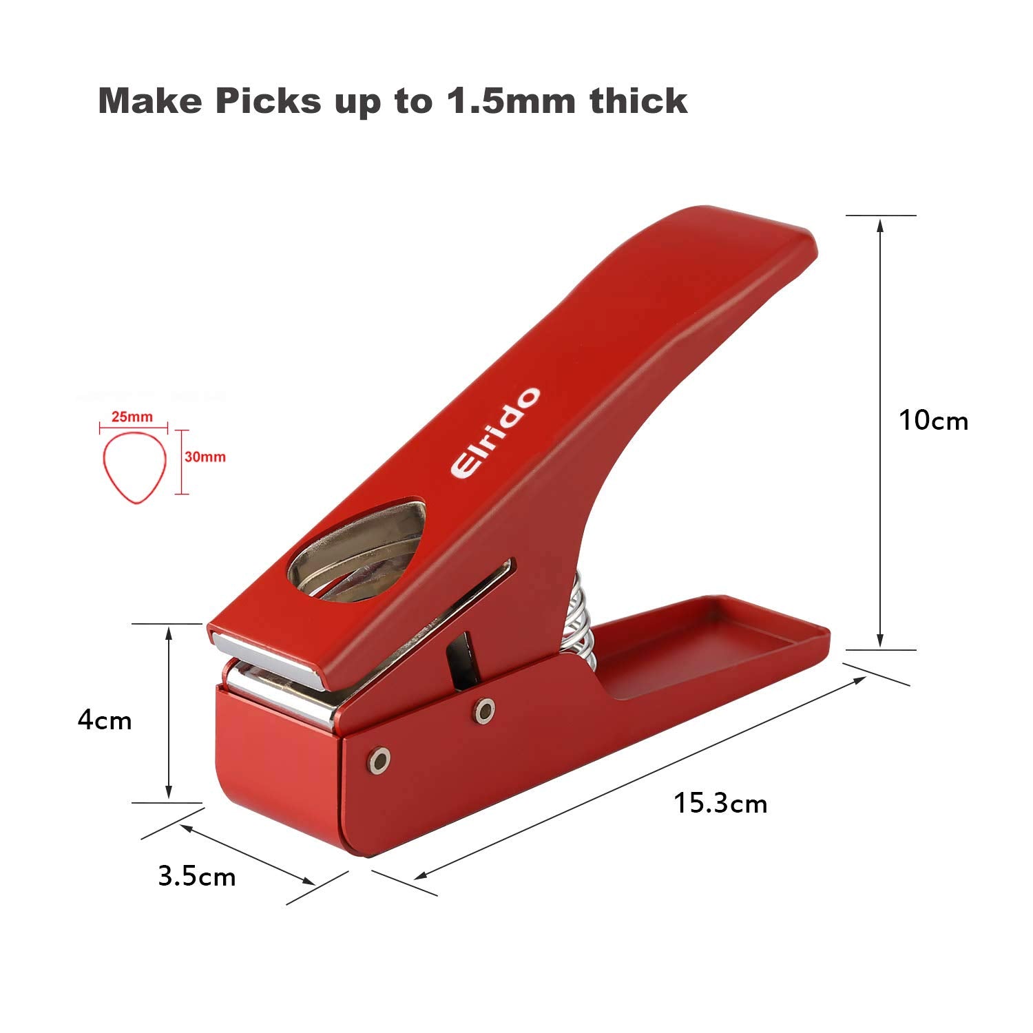 Elrido DIY Guitar Picks Punch Pick Maker to Make Your Endless Guitar Picks Puncher Tool Kit, 2 Pick Strips Sheet, Leather Key Ch