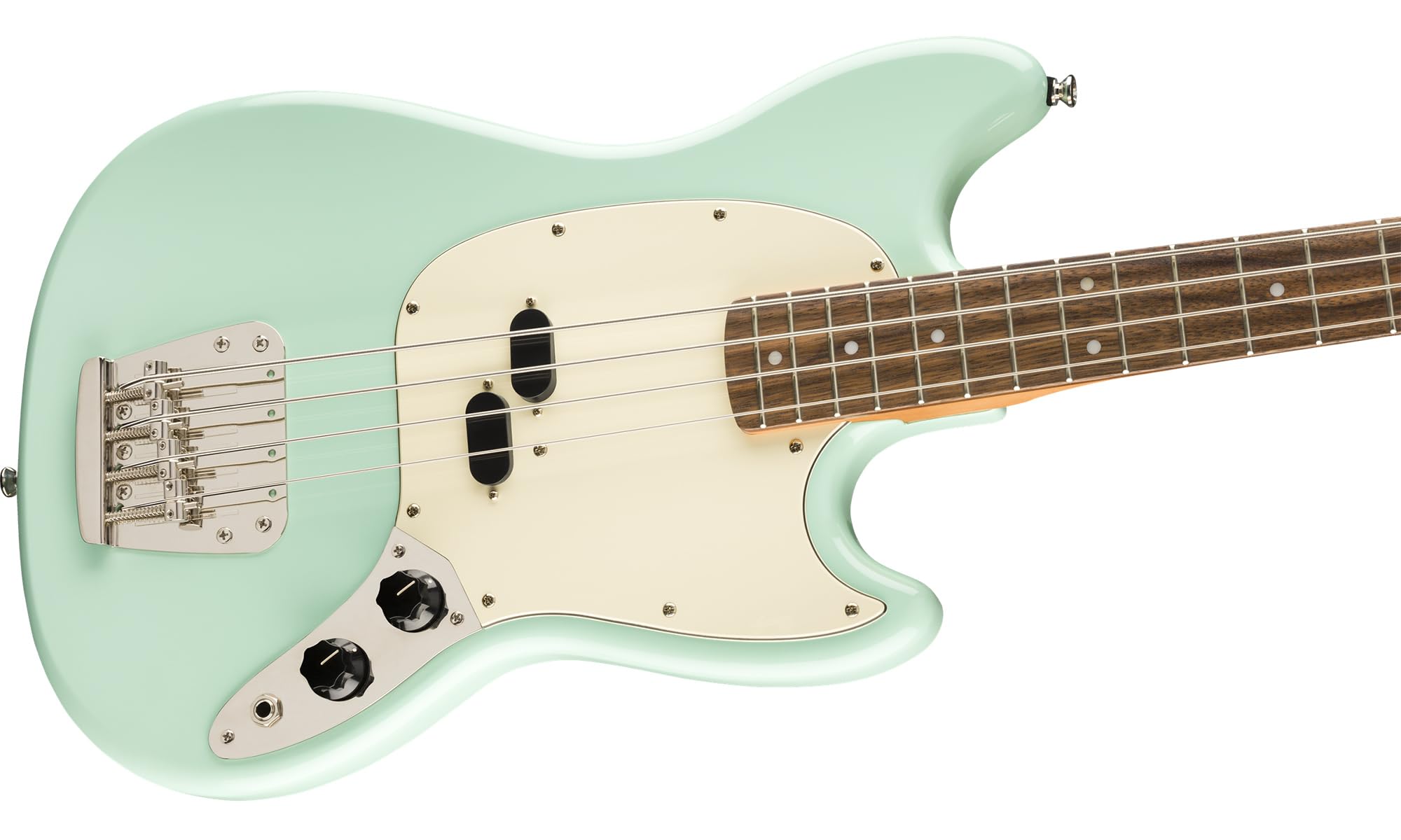 Fender Squier Classic Vibe '60s Mustang Bass - Surf Green Bundle with Instrument Cable, Tuner, Strap, and Austin Bazaar Instruct
