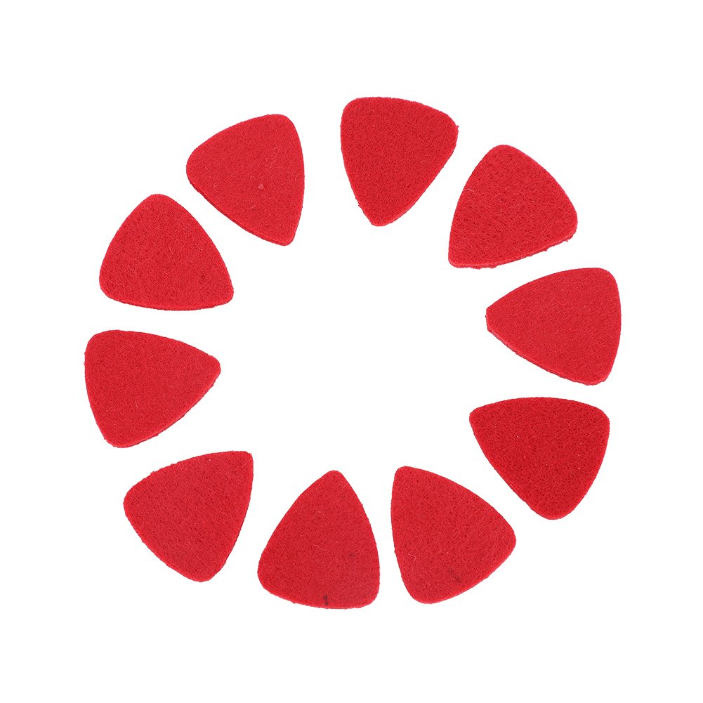 10Pcs Felt Picks, Wool Felt Picks Plectrums For Guitar Ukulele, Red