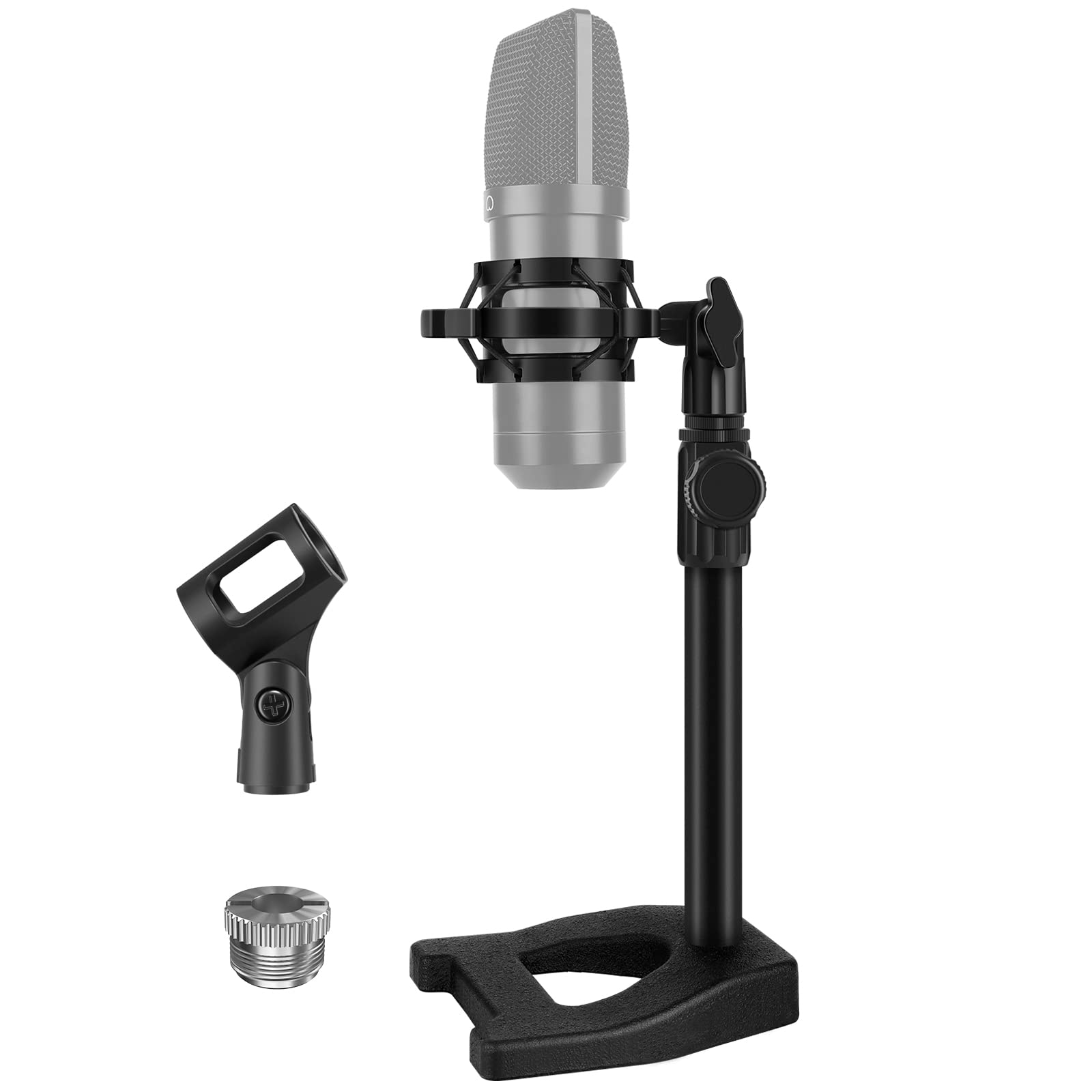 Innogear Desktop Microphone Stand, Mic Stand Desk Table With Weighted Base Shock Mount Mic Clip 3/8'' To 5/8'' Adapter Adjustabl