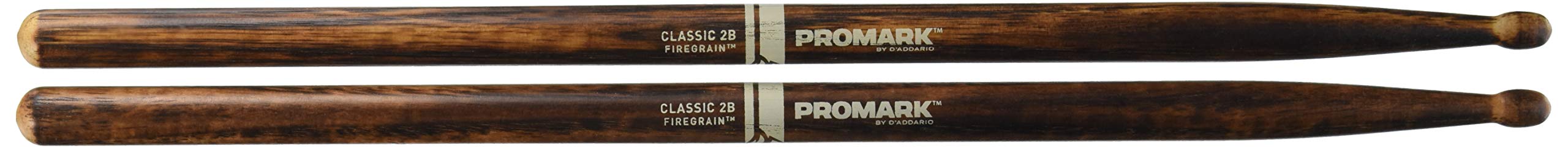 ProMark Classic Forward 2B FireGrain Drumsticks, Lacquer Finished Drum Sticks, TX2BW-FG, Oval Wood Tip, Hickory - 1 Pair