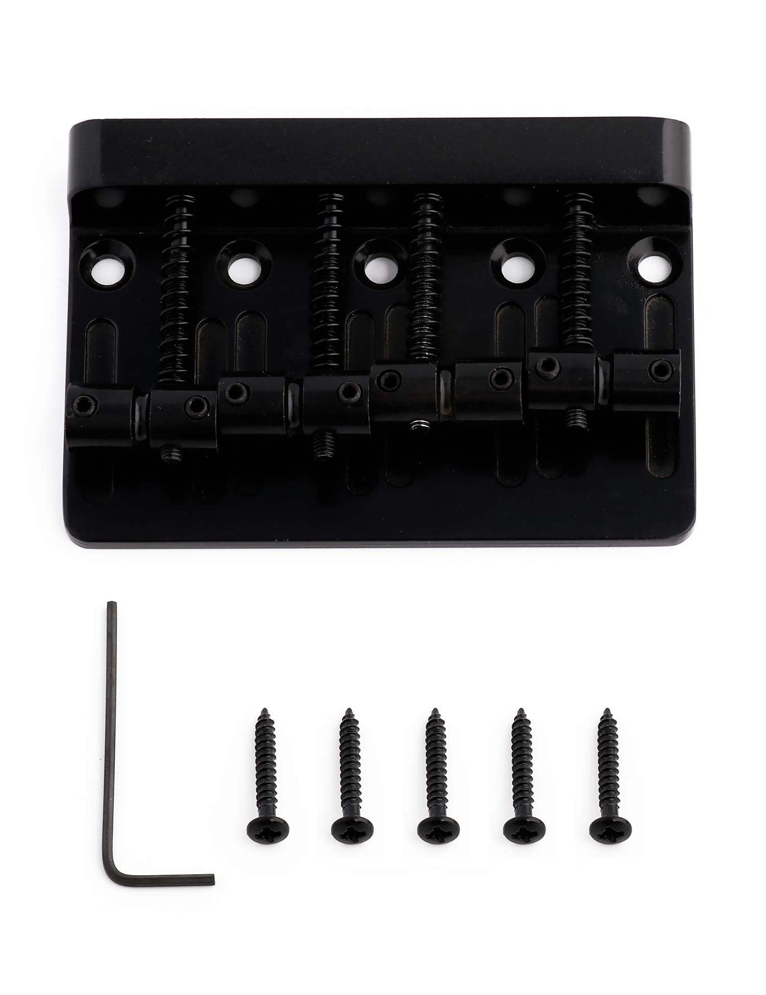 Metallor 4 String Bass Bridge Tailpiece Fixed Saddles For Electric Bass Guitar Jazz Bass Or Precision Bass Black.