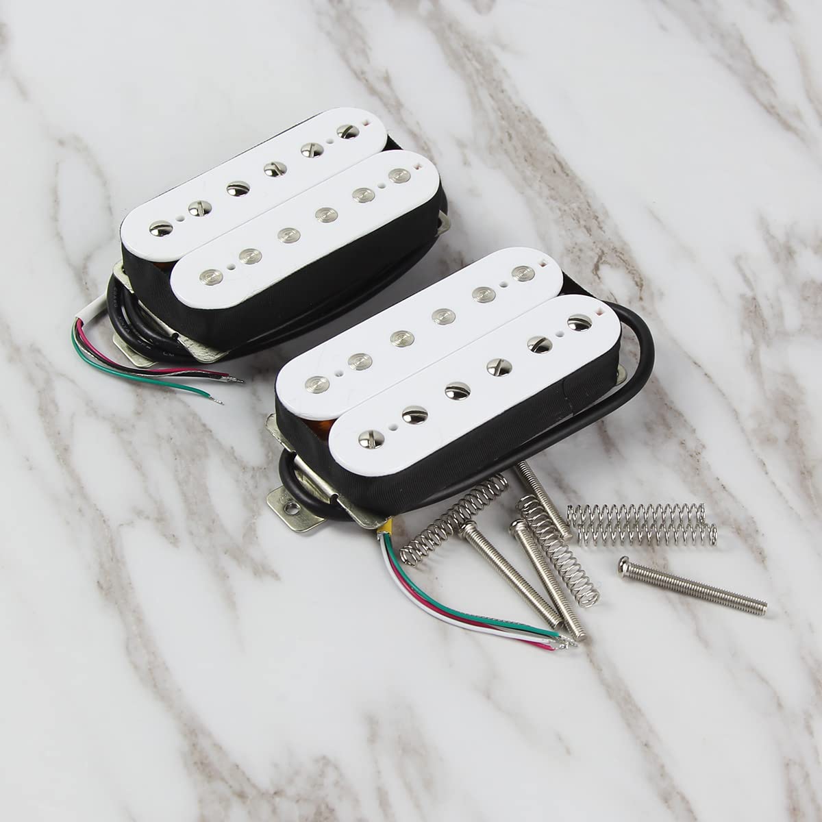 FLEOR Alnico 2 Humbucker Pickup HBA2 Electric Guitar Humbucker Neck and Bridge Pickup Set, White