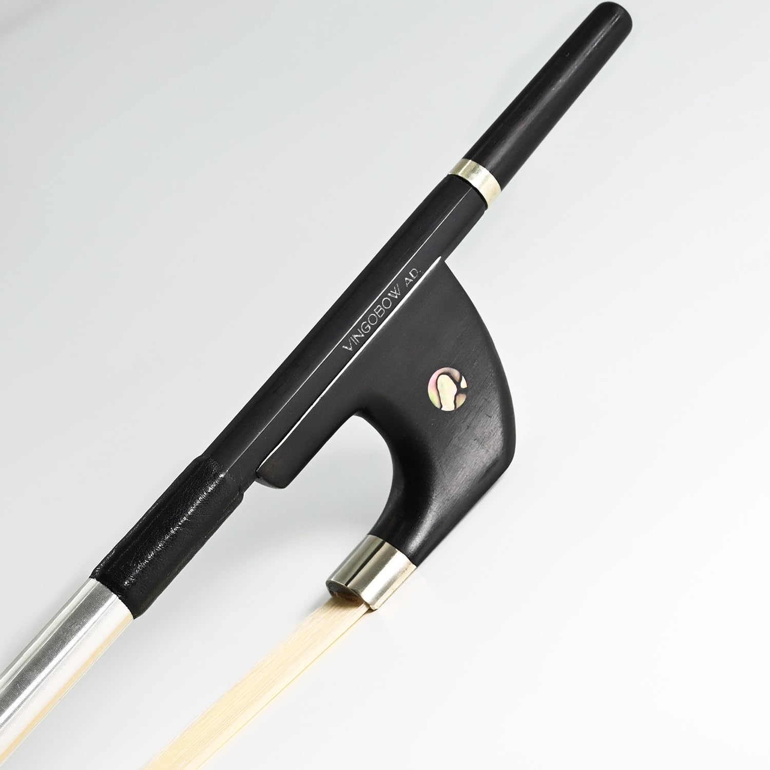 German Model Carbon Fiber Upright Double Bass Bow 4/4 Size VINGOBOW 100BG 76cm for Advanced Player Strong and Durable Ebony Frog