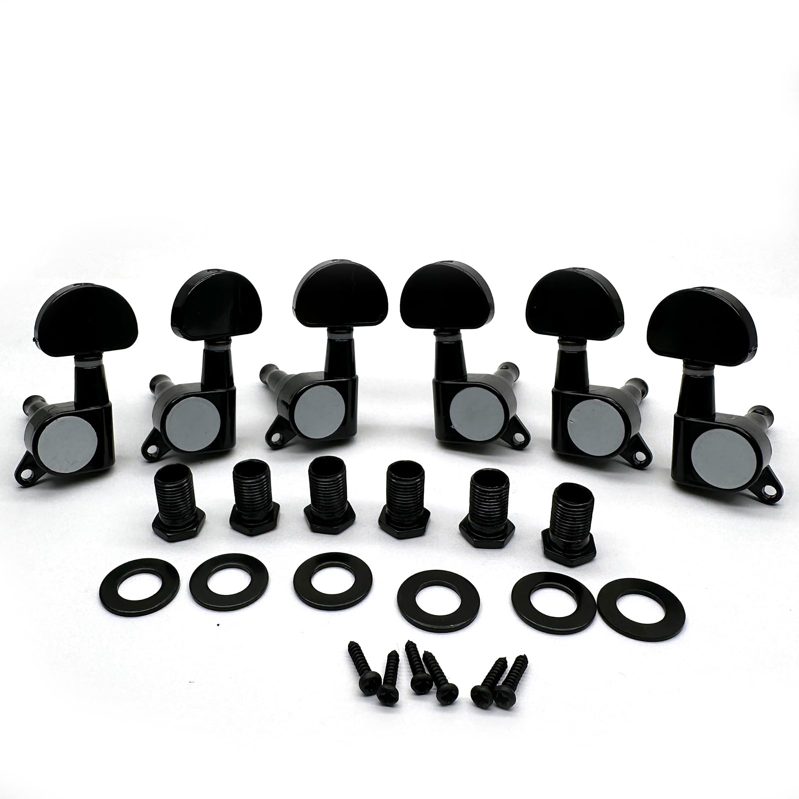 Harpfeas 6 Pieces 3L3R Guitar Tuner Pegs,Big Semicircle Sealed Guitar Tuning Pegs Tuners Machine Heads,For Acoustic Or Electric