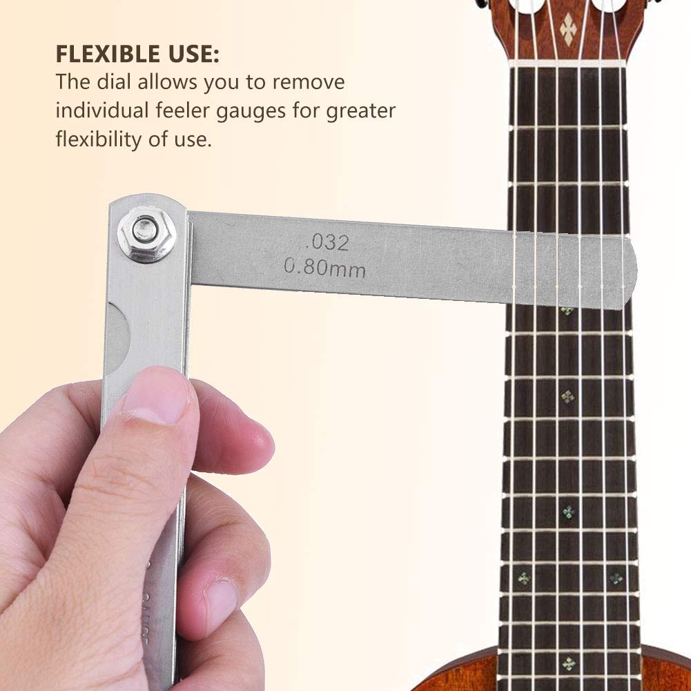 30 Pcs Guitar Gauge Set, Blade Master Feeler Gauge Measuring Tool Rocker String Height Measuring Tool for Luthier