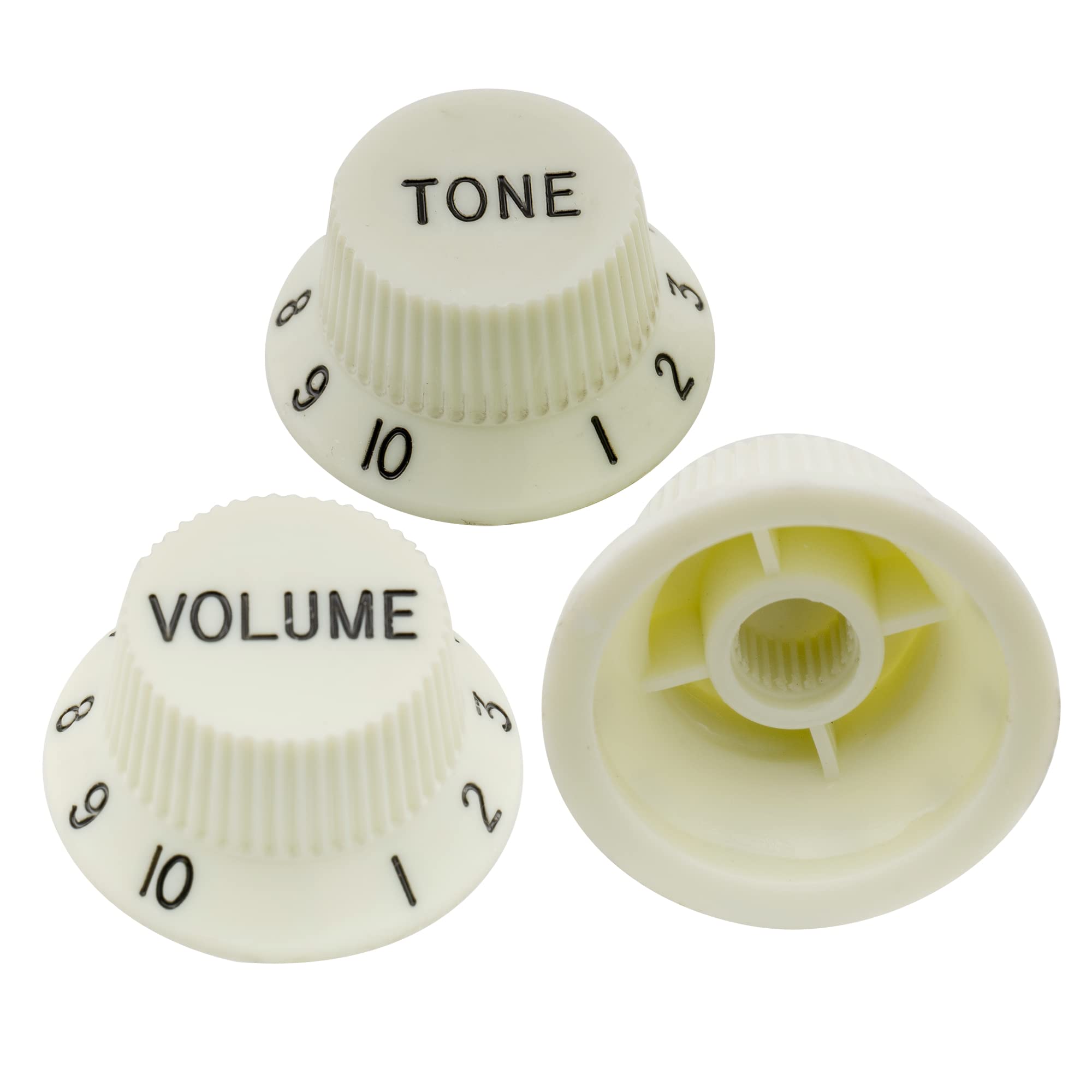 Musiclily Pro Inch Size Strat Knobs 1 Volume 2 Tone Set for USA Fender Stratocaster Electric Guitar, Mint Green(Set of 3)