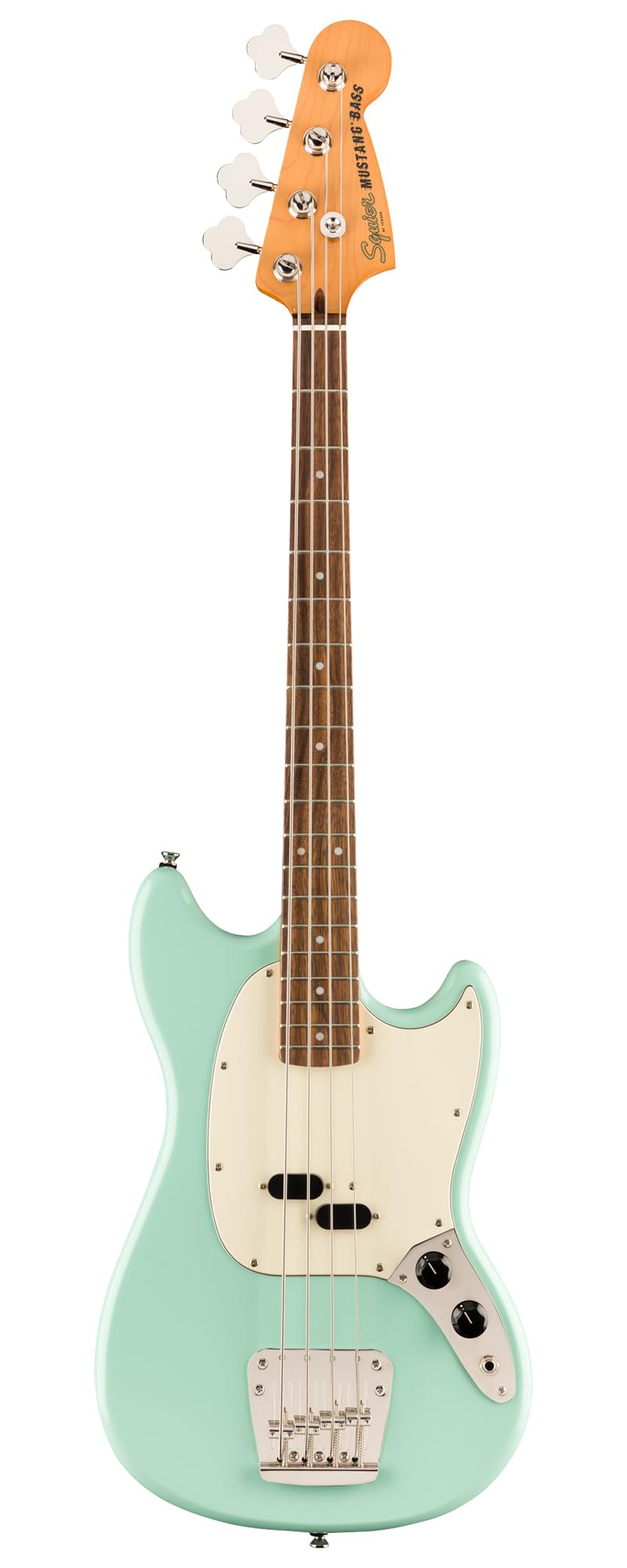 Fender Squier Classic Vibe '60s Mustang Bass - Surf Green Bundle with Instrument Cable, Tuner, Strap, and Austin Bazaar Instruct