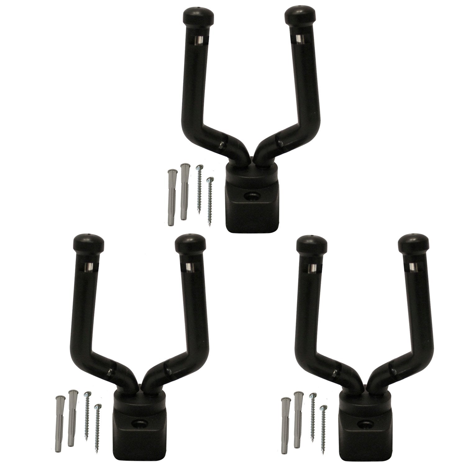 Chromacast Slim Line Wall Hanger Stand For Guitar, Bass, Ukulele, Violin, Cello, Mandolin, Banjo, Saxophone, Trumpet, Pack Of 3