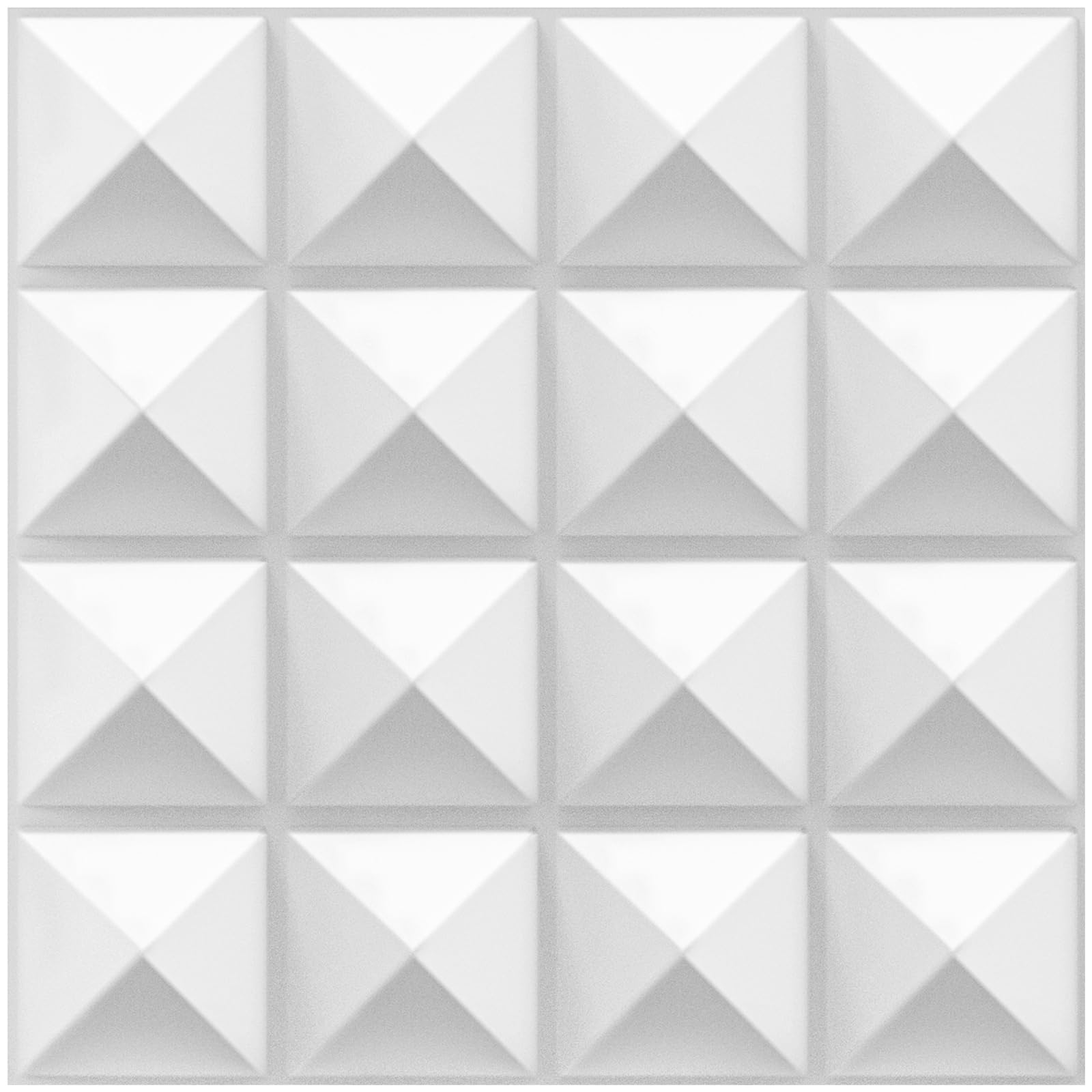 Troystudio Acoustic Sound Diffuser Panels, 12 X 12 X 1 Inches 16 Pcs Pvc Plastic Wall Panel, Recording Studio Acoustical Treatme