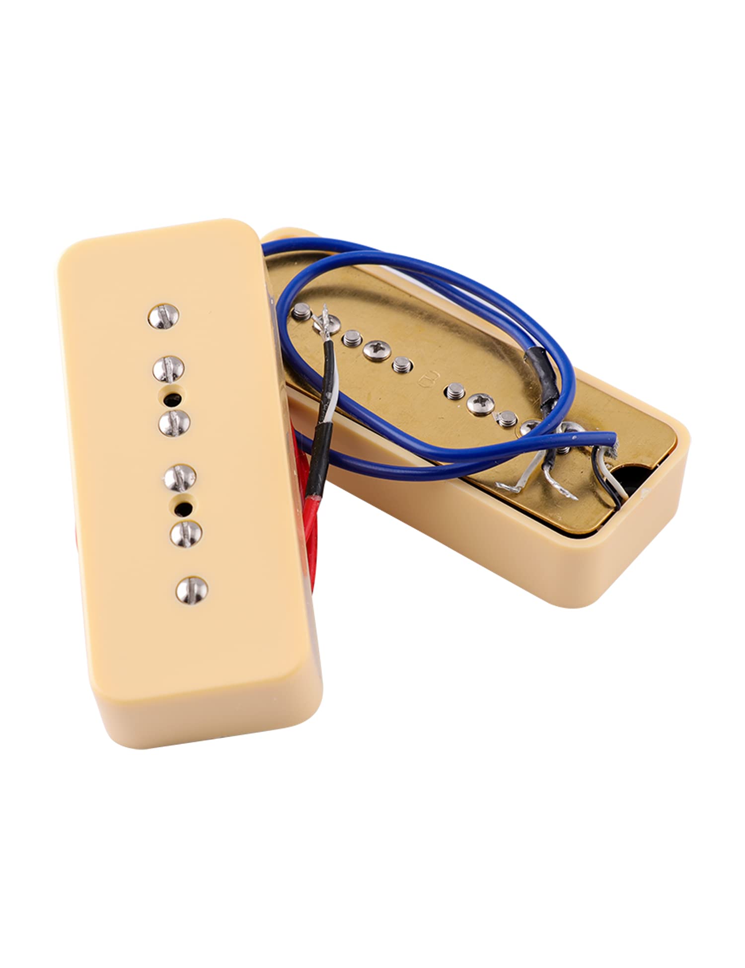 Metallor P90 Soapbar Pickup Bridge and Neck Single Coil Pickups Set for Electric Guitar Parts Replacement Cream.