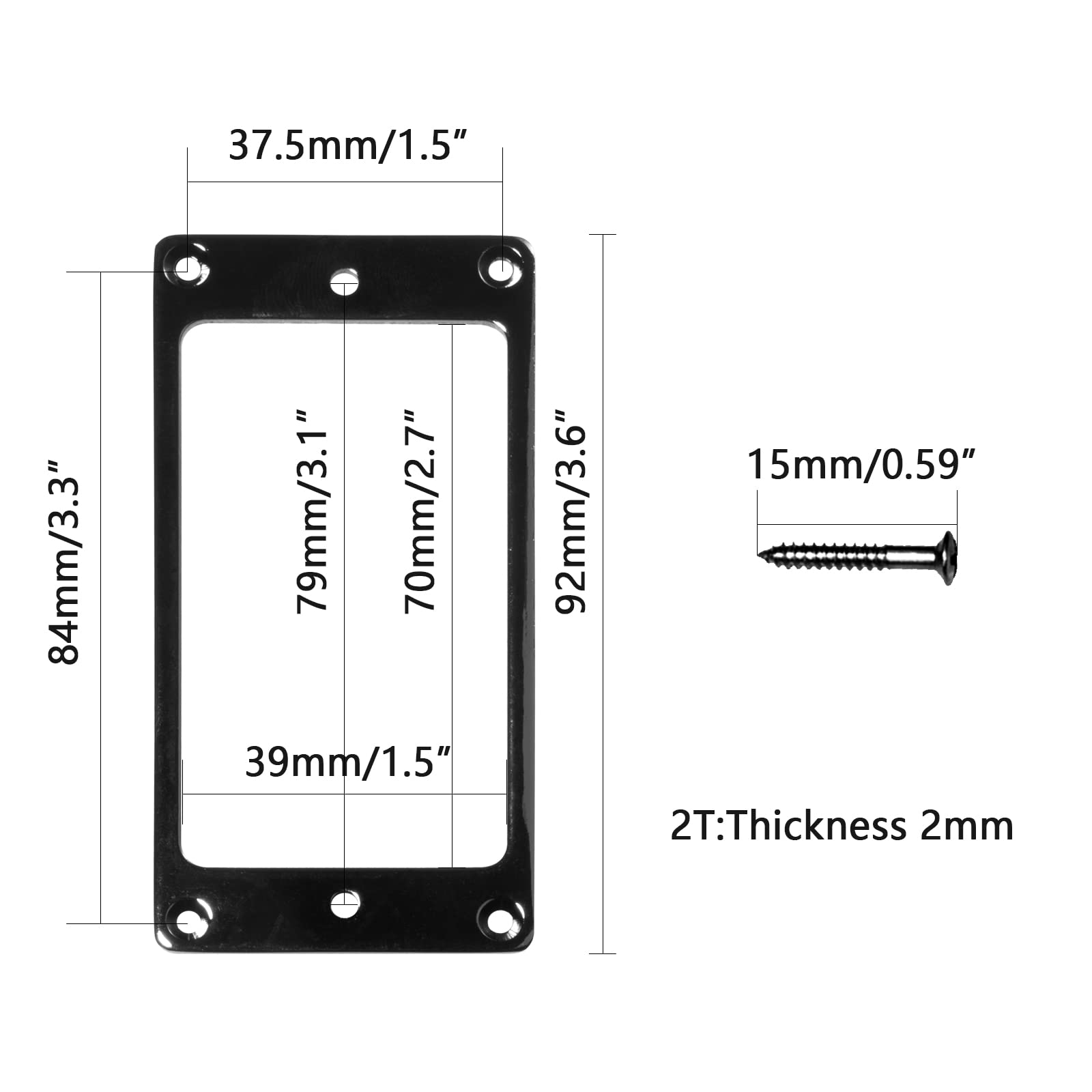 Cheerock Humbucker Pickups Cover Mounting Ring Set Humbucker Cover Replacement Part Compatible with Electric Guitar or Precision
