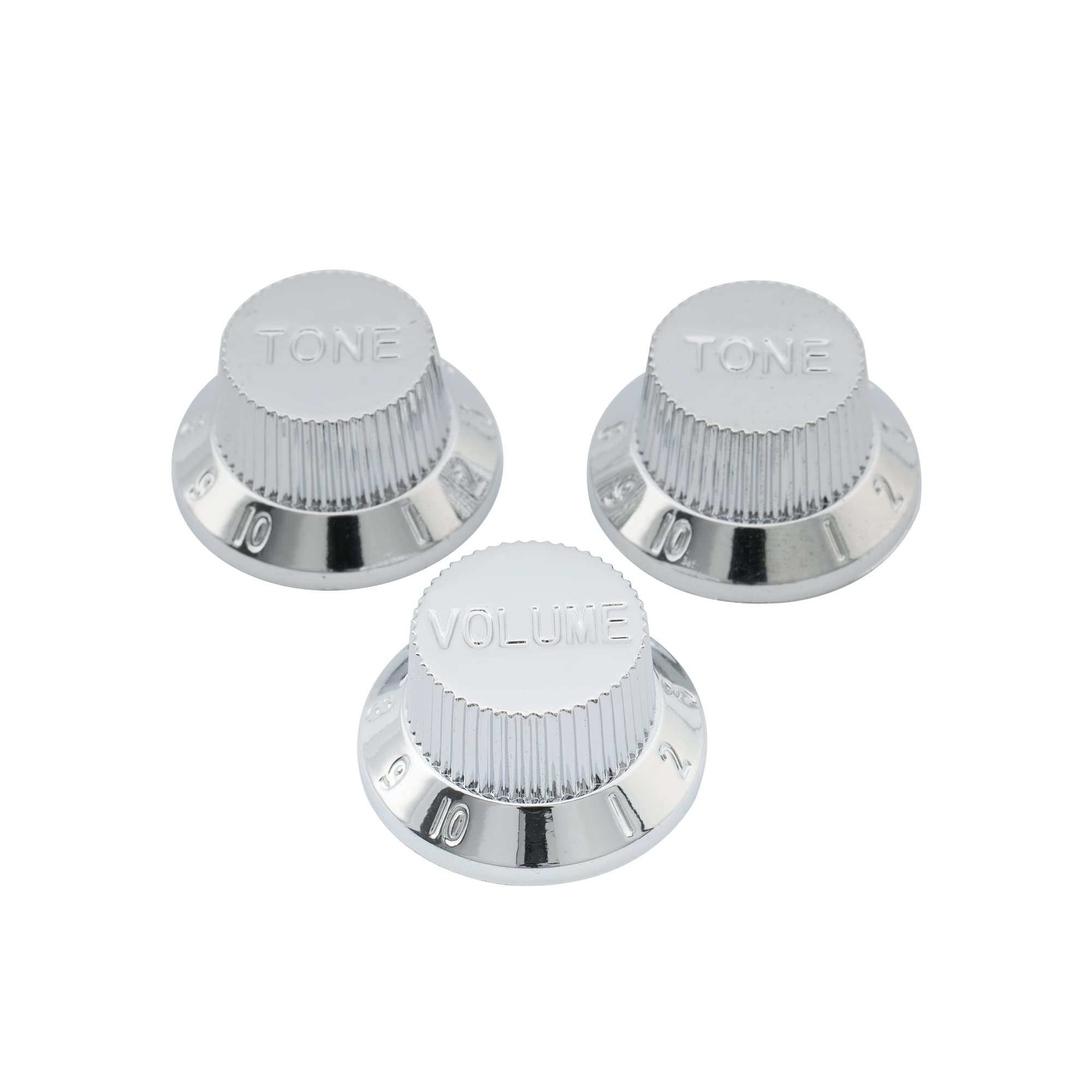 Musiclily One Volume Two Tone Speed Control Guitar Knobs For Fender Stratocaster Strat Guitar, Chrome
