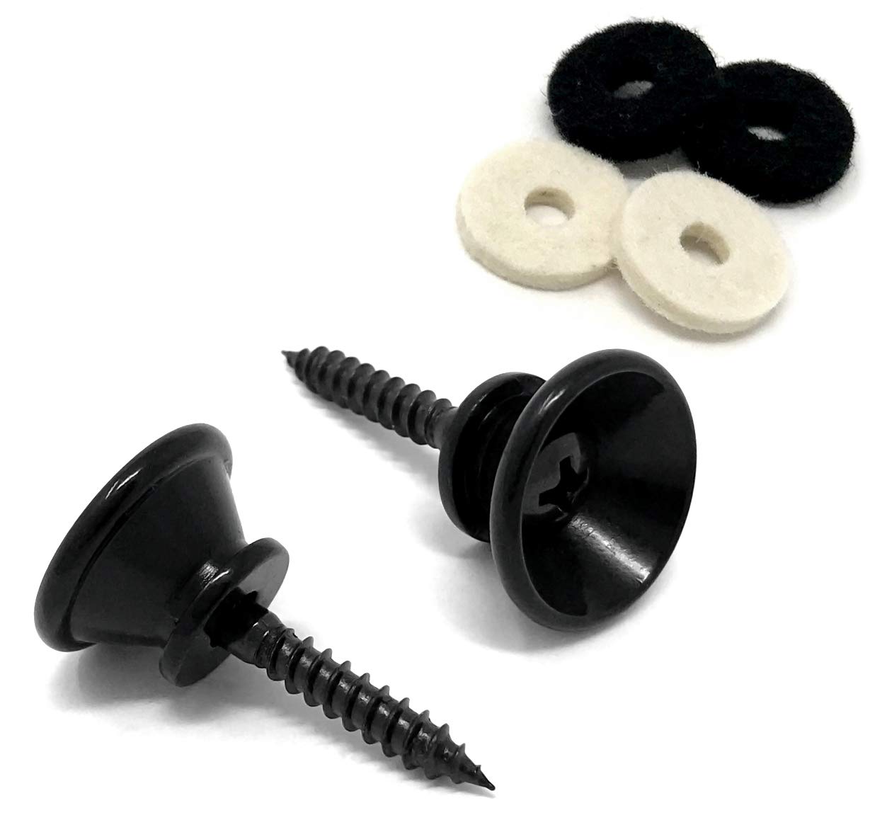 Vintage Forge Guitar Strap Buttons Black Oversized Large 17Mm Universal Fit For Acoustic And Electric Guitar And Bass (2) With S