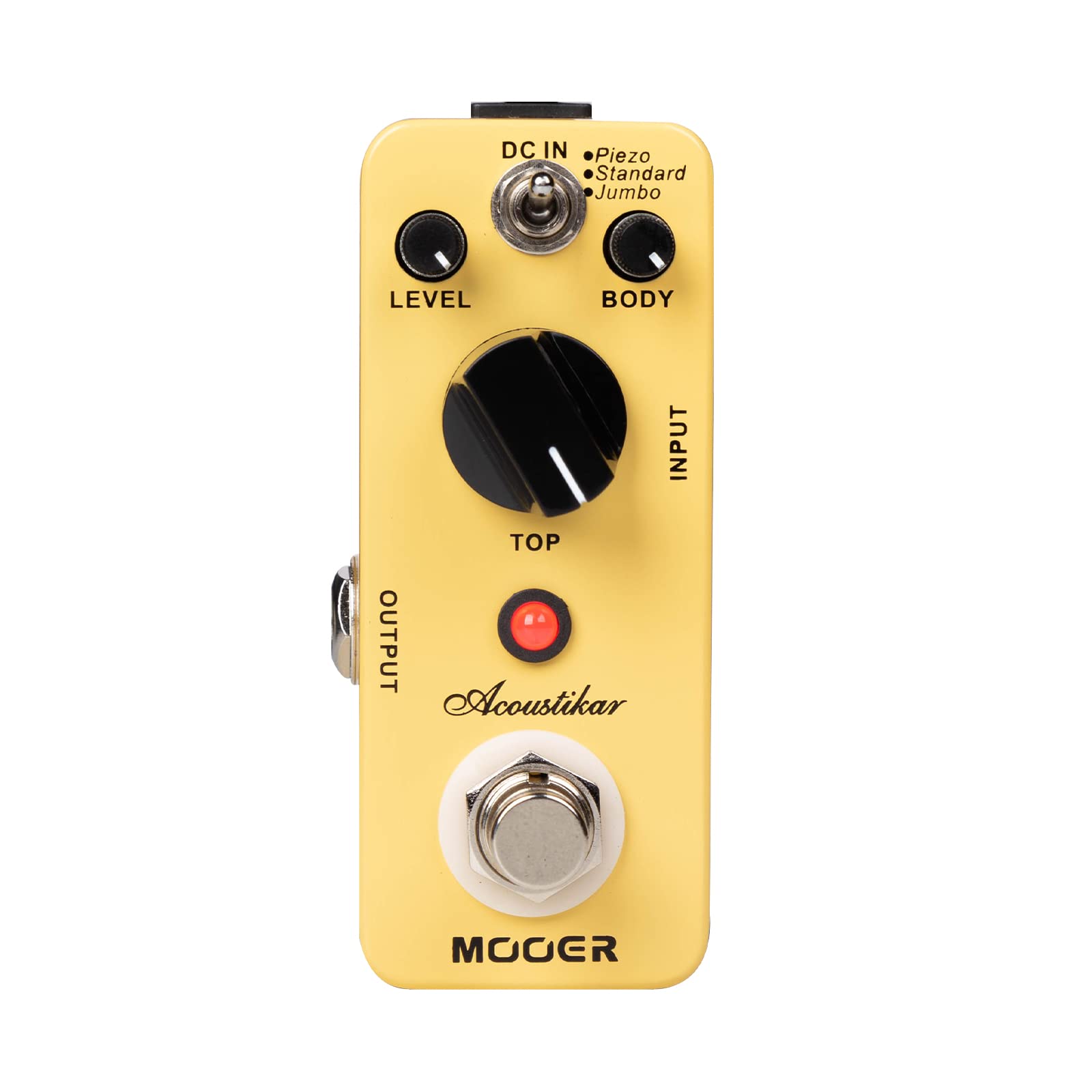 Mooer Acoustikar Acoustic Guitar Simulator Pedal, 3 Modes Piezo/Standard/Jumbo, Nature And Smooth Acoustic Guitar Sound