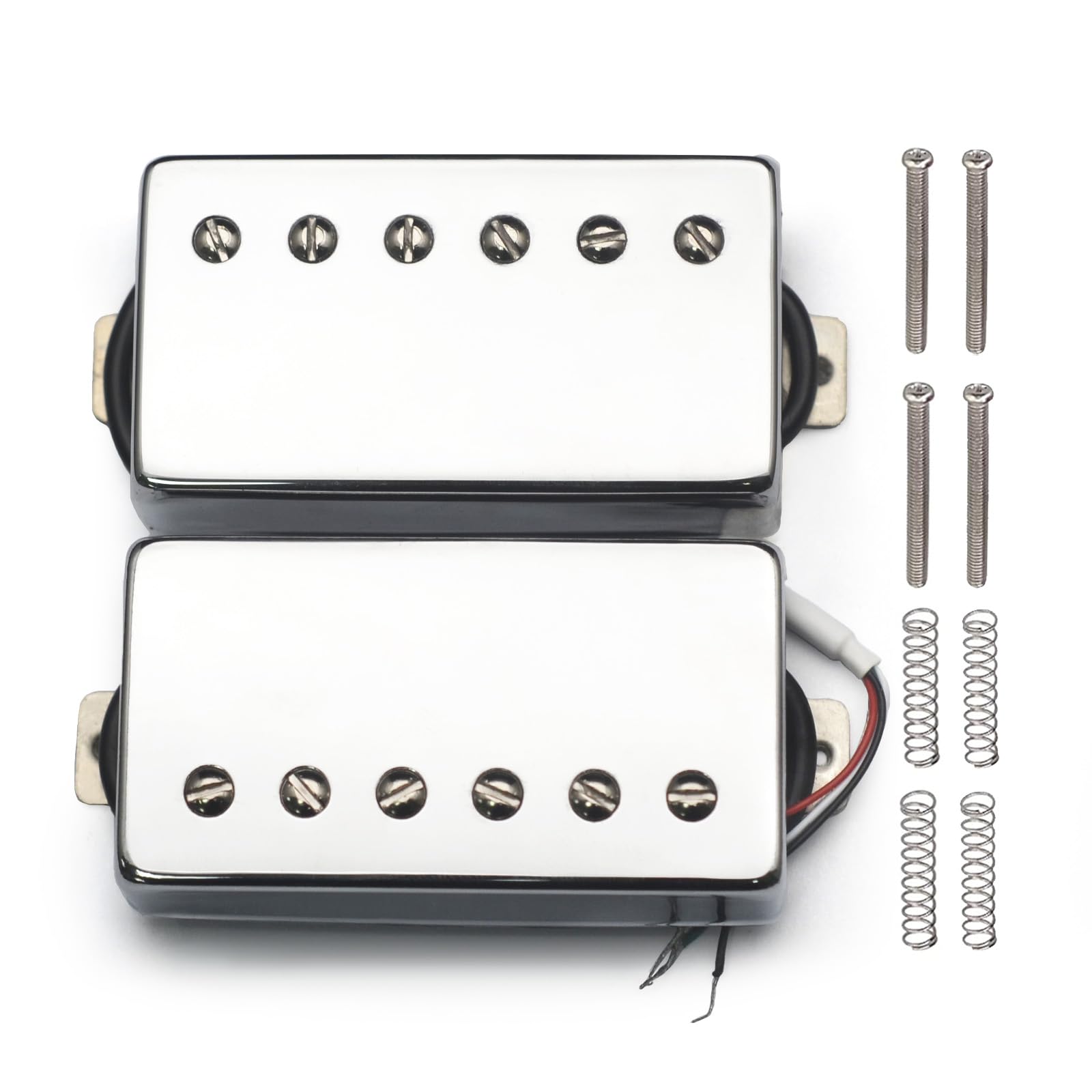 SAPHUE Alnico 2 Humbucker Guitar Pickup 4 Coil Cable 7.5k/8.6k Coil Splitting with Brass Cover Alnico II Pickup for LP Guitar Ch