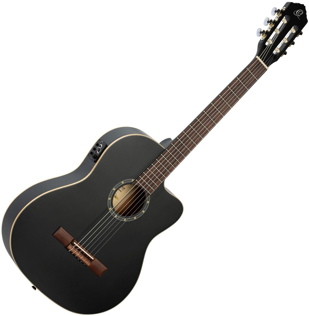 Ortega Guitars Family Series 6 String Acoustic-Electric Guitar, Right (Rce125Sn-Sbk)