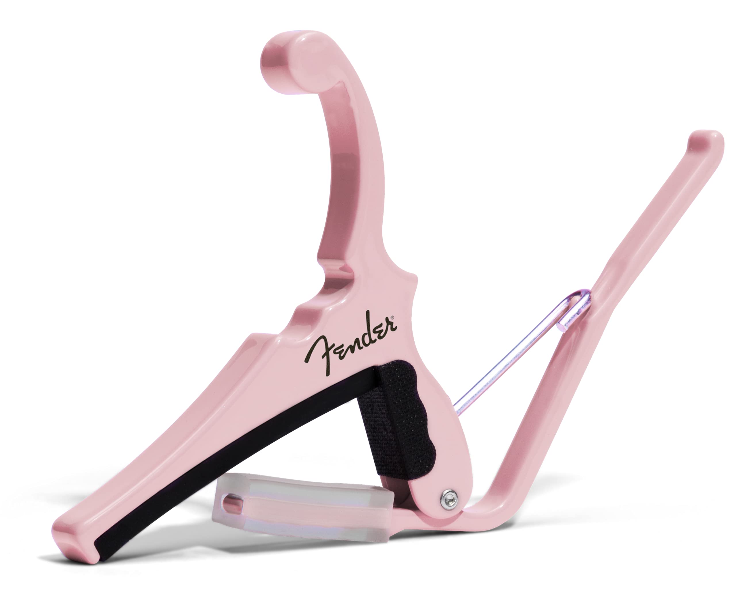 Kyser Musical Products Fender X Quick-Change Electric Guitar Capo, KGEFSPA, Shell Pink - For Electric Guitars, Collaboration wit