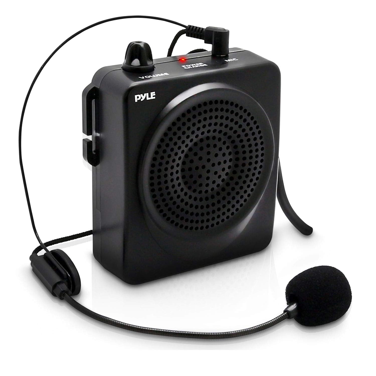 PYLE-PRO Portable PA Speaker Voice Amplifier - Built-in Rechargeable Battery w/ Headset Microphone Hands-free Waist-Band Strap &