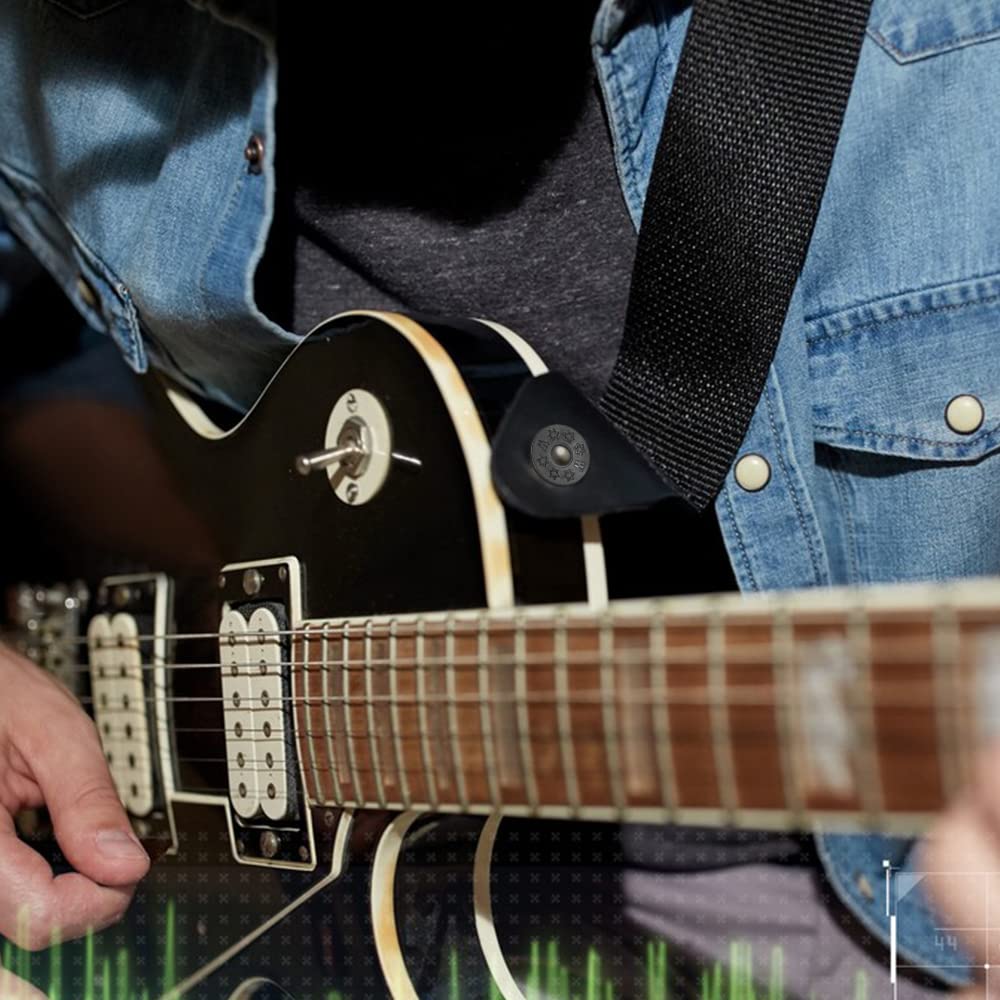 SourceTon 6 Pieces Guitar Strap Button and 3 Pieces Guitar Strap Locks, Leather Guitar Neck Strap Button, Guitar Strap String, G