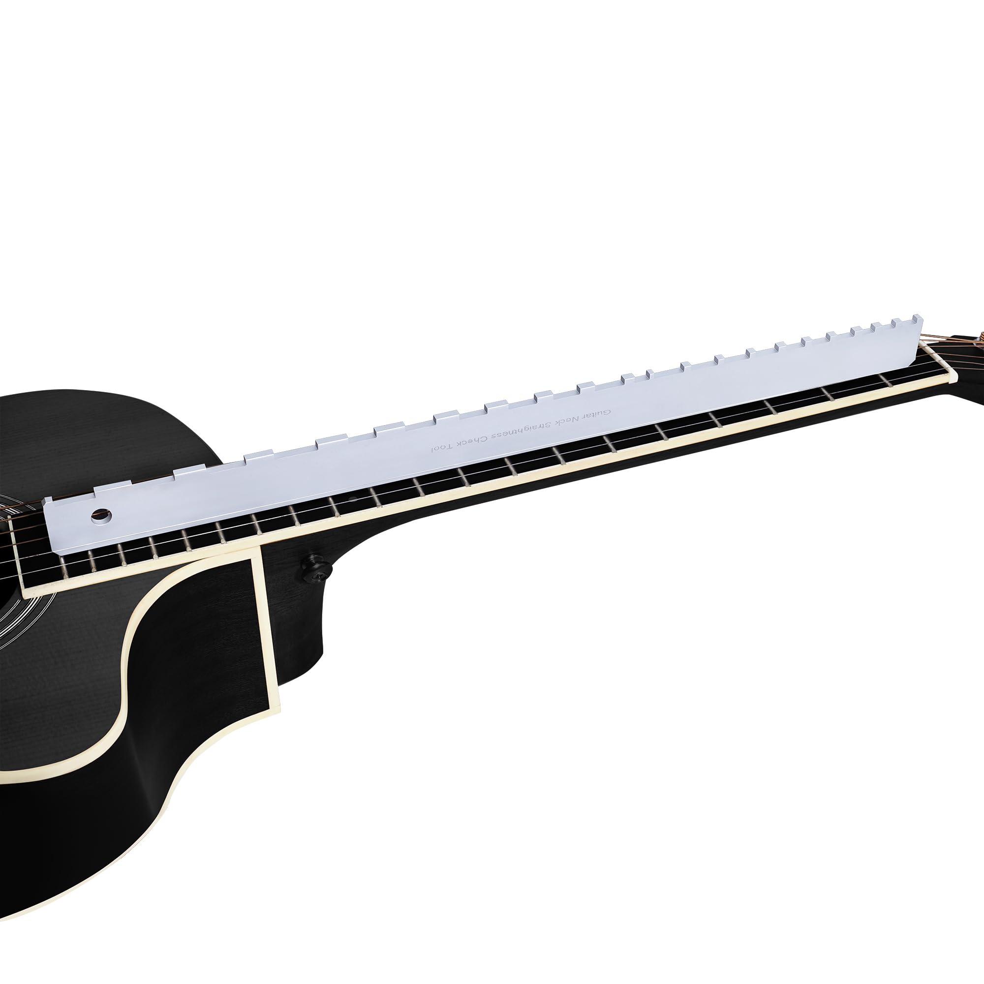 Muzikion 4mm Thick Guitar Neck Notched Straight Edge, Professional Guitar Neck Maintenance Setup Tool, Luthiers Repair Tool for