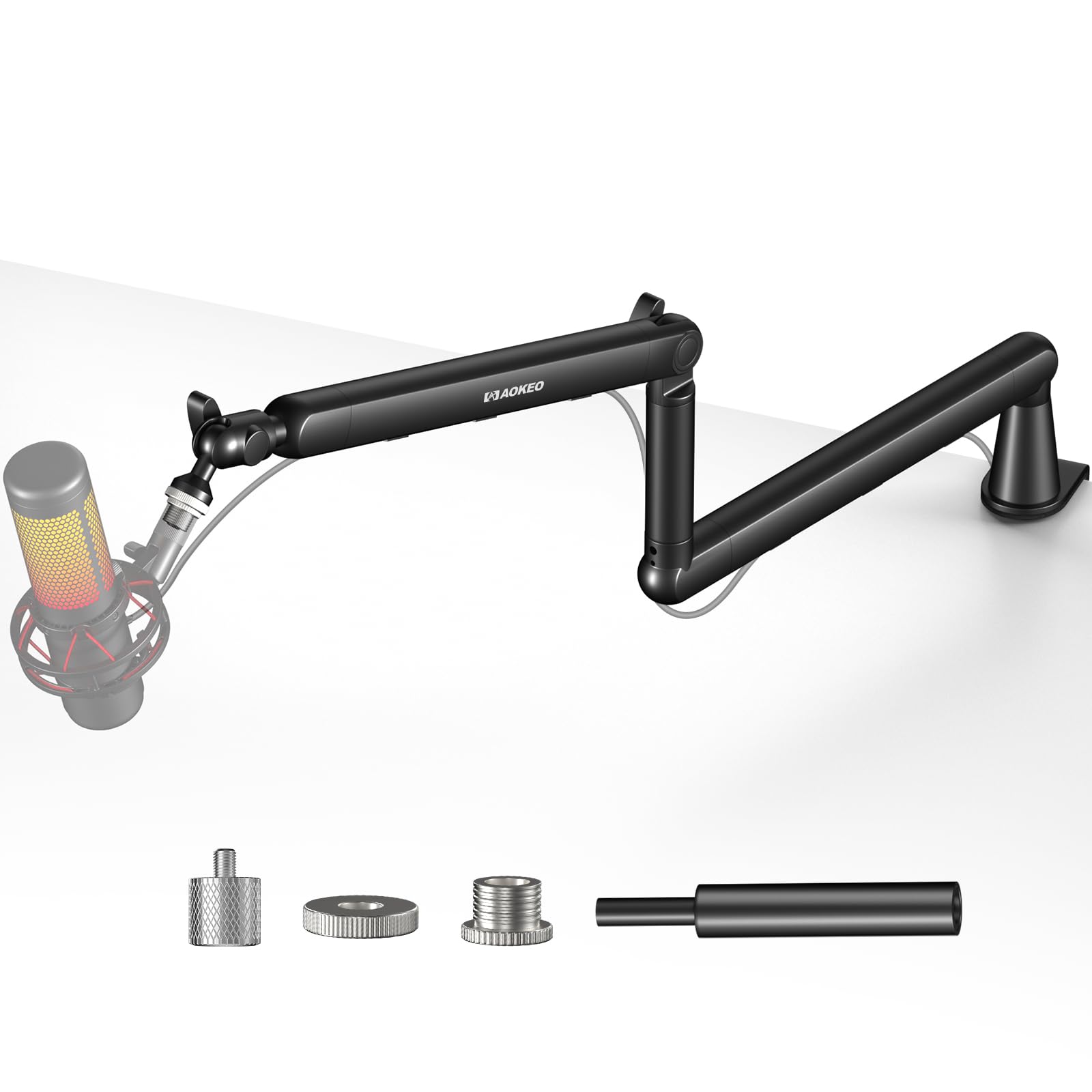 Microphone Arm,Aokeo Ak-55 Desk Low Profile Adjustable Mic Boom Arm Stand,Suitable For Blue Yeti,Snowball Ice, Hyperx Quadcast,S