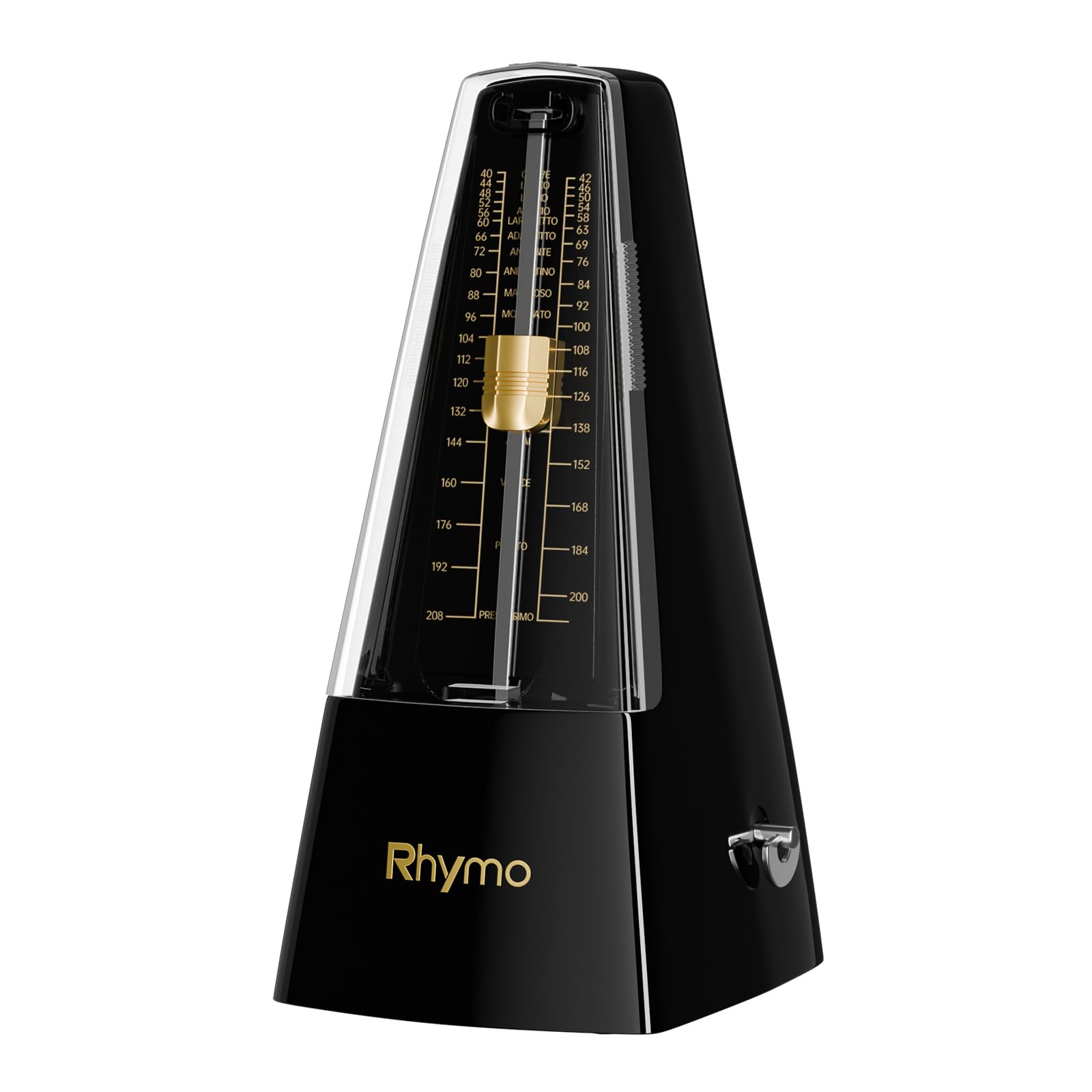 Mechanical Metronome for Guitar, Piano & Violin, 40-208 BPM with 4 Beat Modes (2/4, 3/4, 4/4, 6/8), Classic Wind-Up Design, Loud