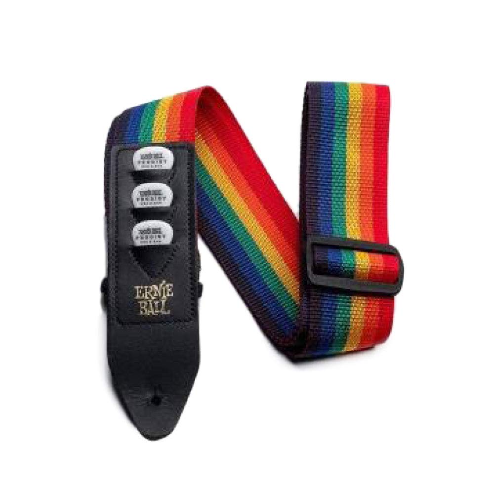 Ernie Ball Pickholder Polypro Guitar Strap, Rainbow (P04188)