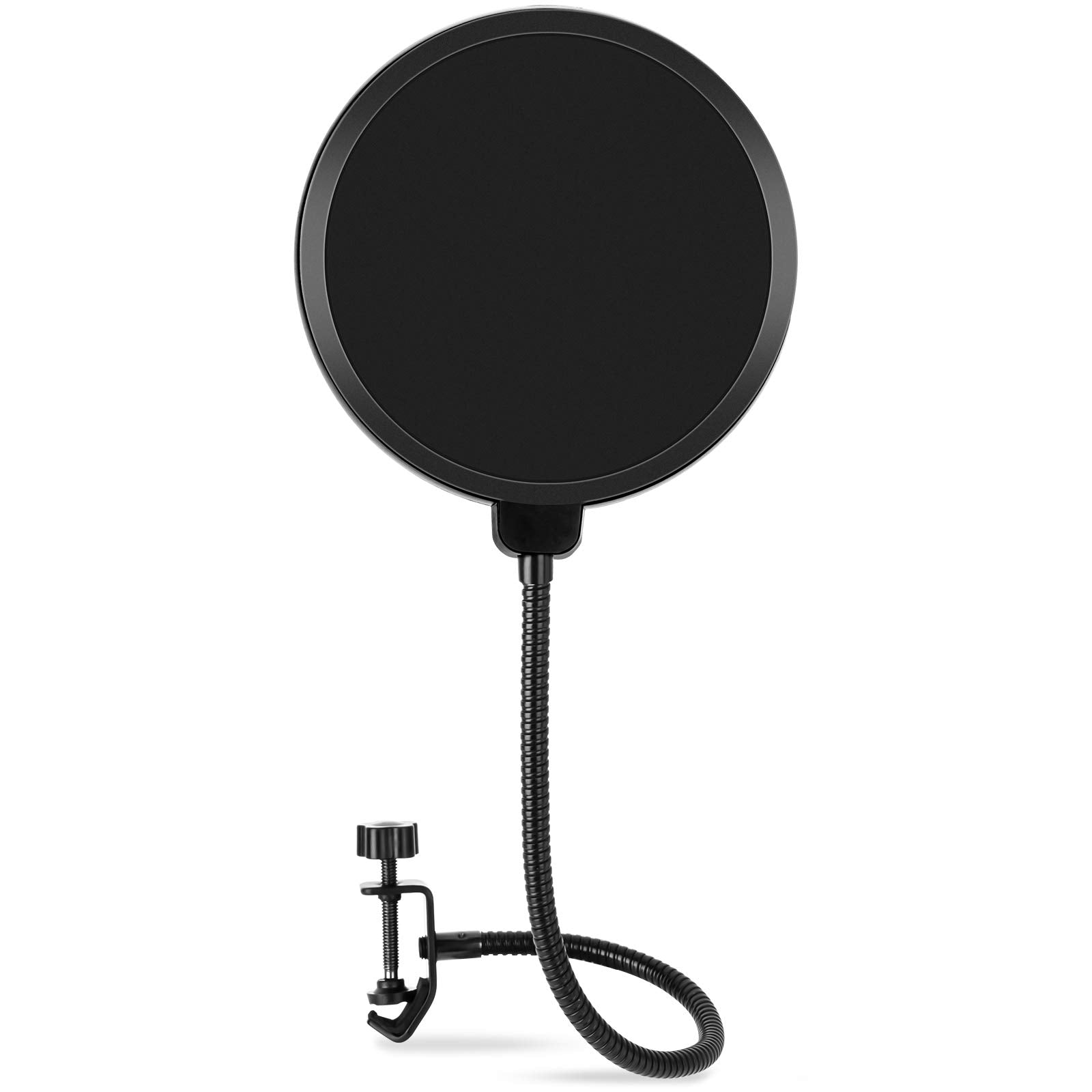 Microphone Pop Filter for Blue Yeti and Other Mic, LILALIWA 6 Inch Dual Layered Pop Wind Screen with Enhanced Flexible 360 Goose