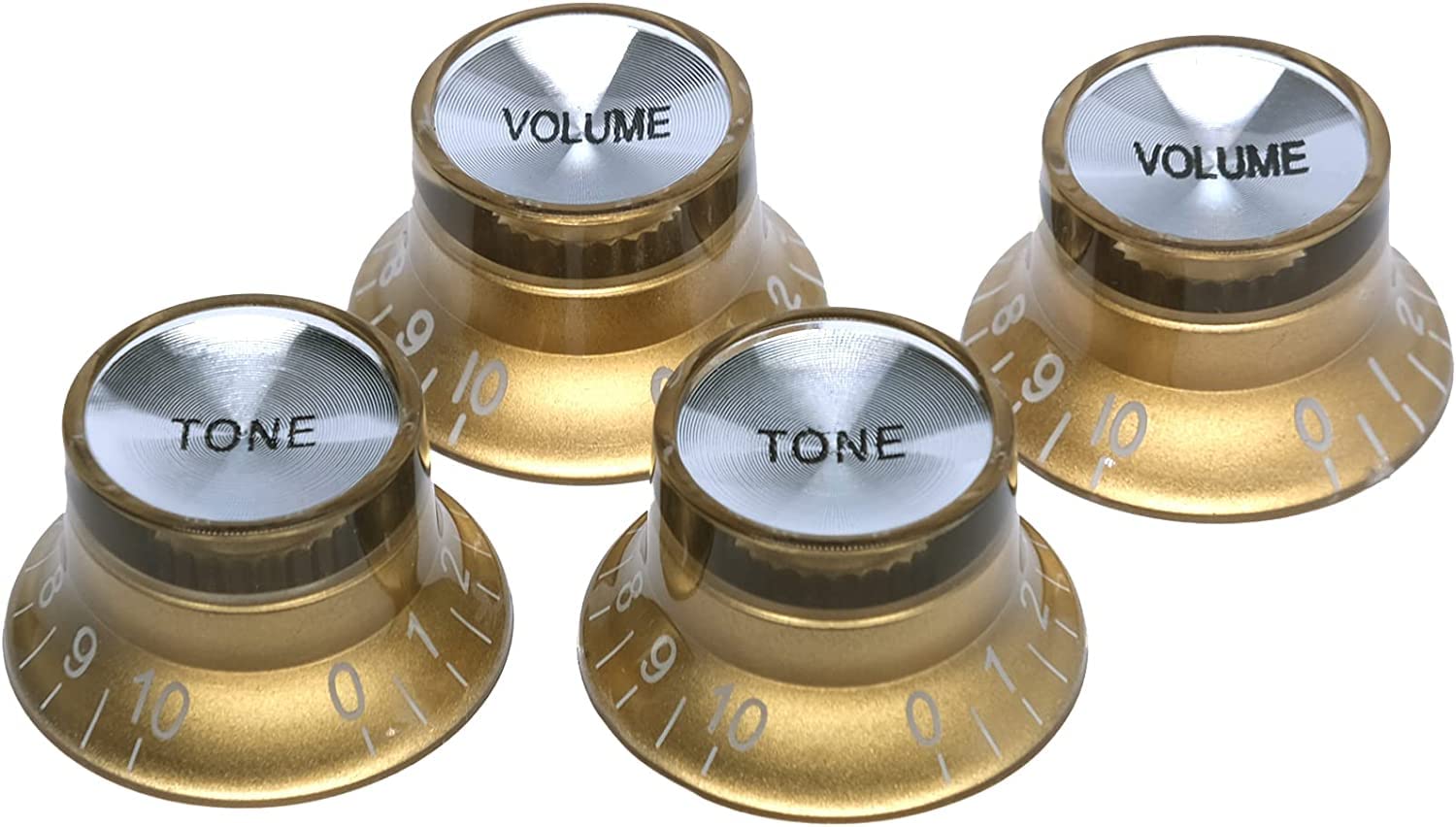 harpfeas 4PCS Imperial Inch Size 2 Volume and 2 Tone Speed Control Knobs Set for Gibson Les Paul Electric Guitar Replacement (Go
