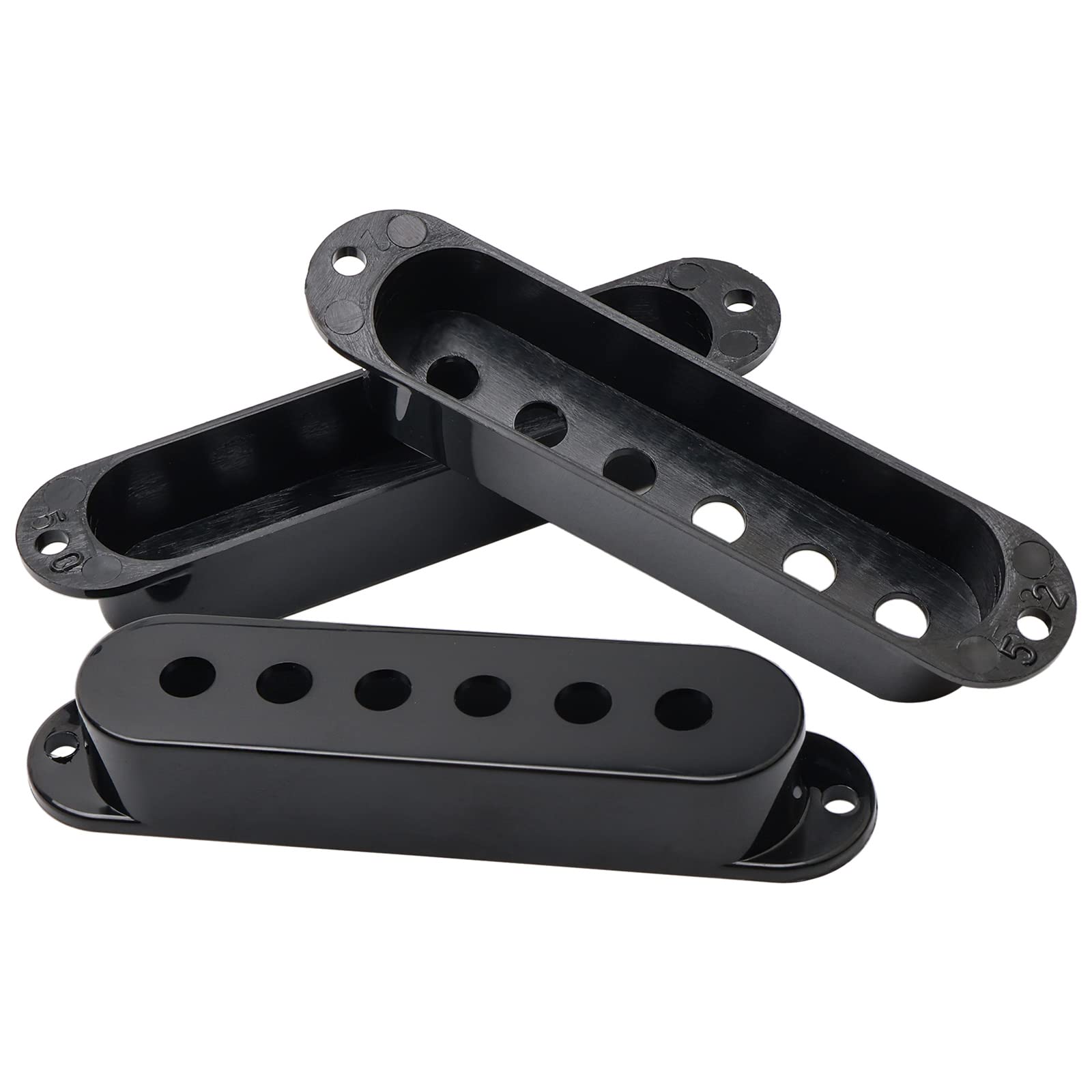 Unxuey 48mm 50mm 52mm Pickup Cover with Volume and Tone Knobs Switch Cap Kit for SQ ST Electric Guitar (Black)