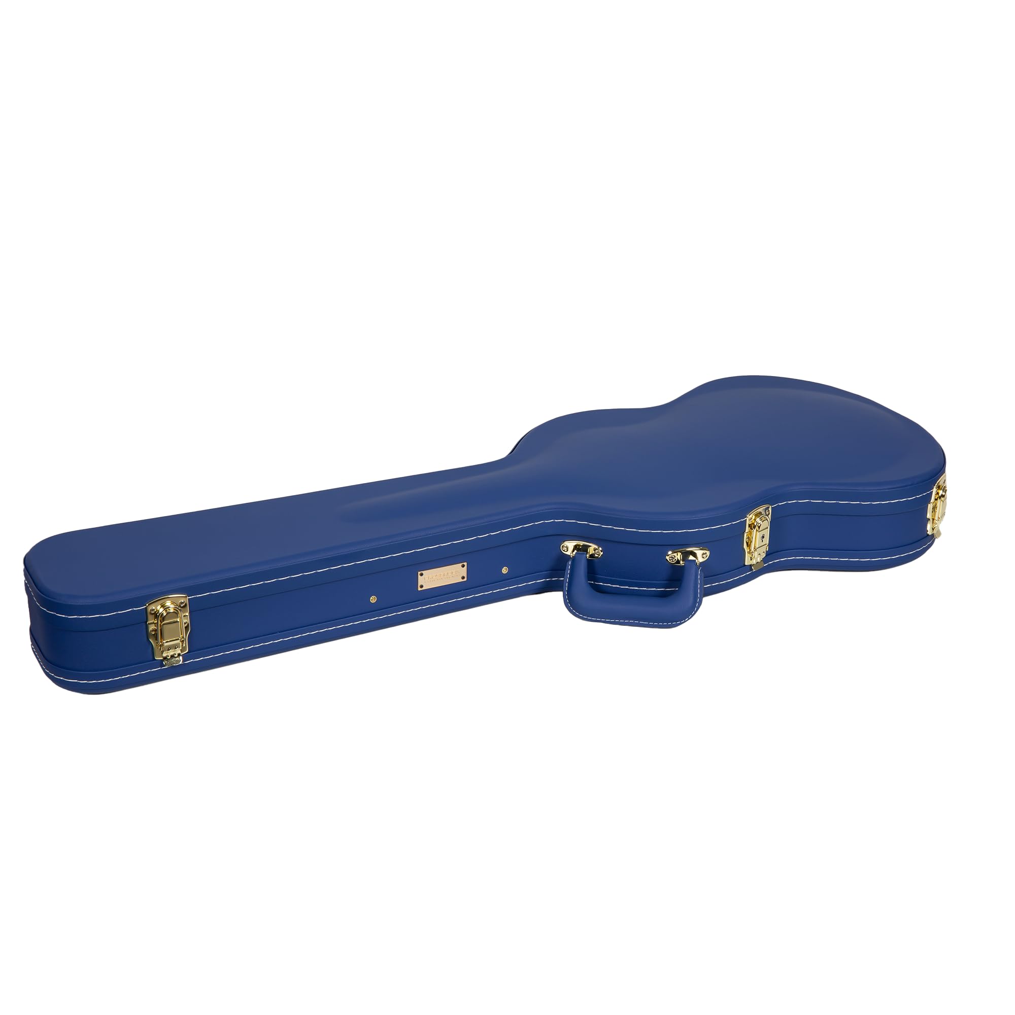Crossrock Wooden Electric Guitar Case for Gibson SG | Vibrant Blue Faux Leather, Burgundy Velvet Interior, Lock - Designer Serie