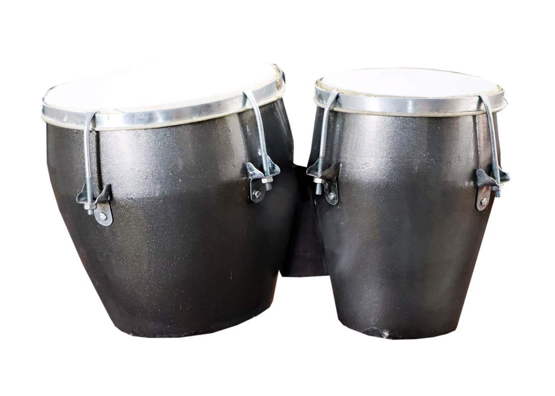Gt Manufacturers Professional Two Piece Hand Made Wooden Bango Drum Set (Grey)