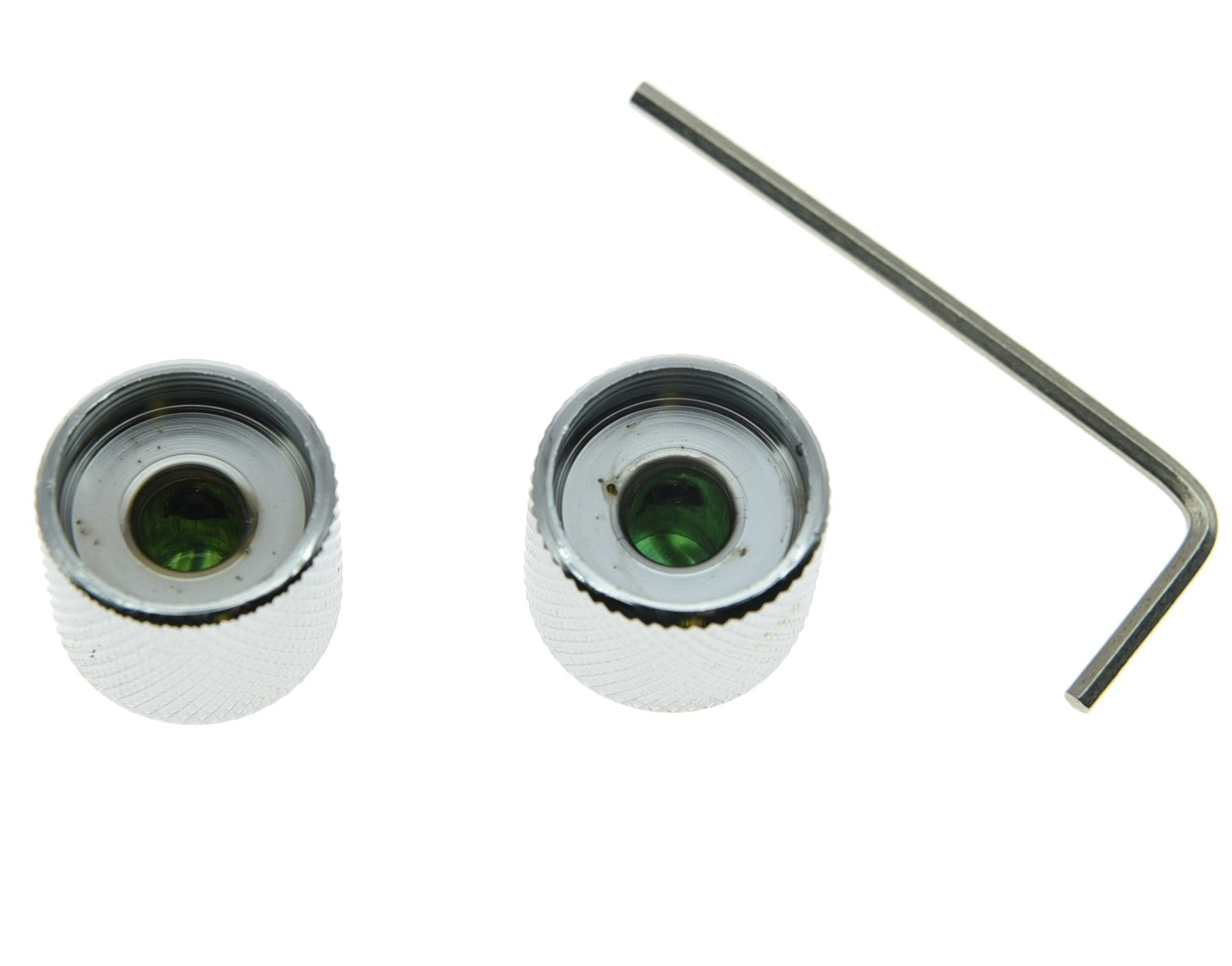 KAISH Chrome Set of 2 Abalone Top Guitar Knobs Dome Knobs Bass Knob with Set Screw for Tele/Telecaster
