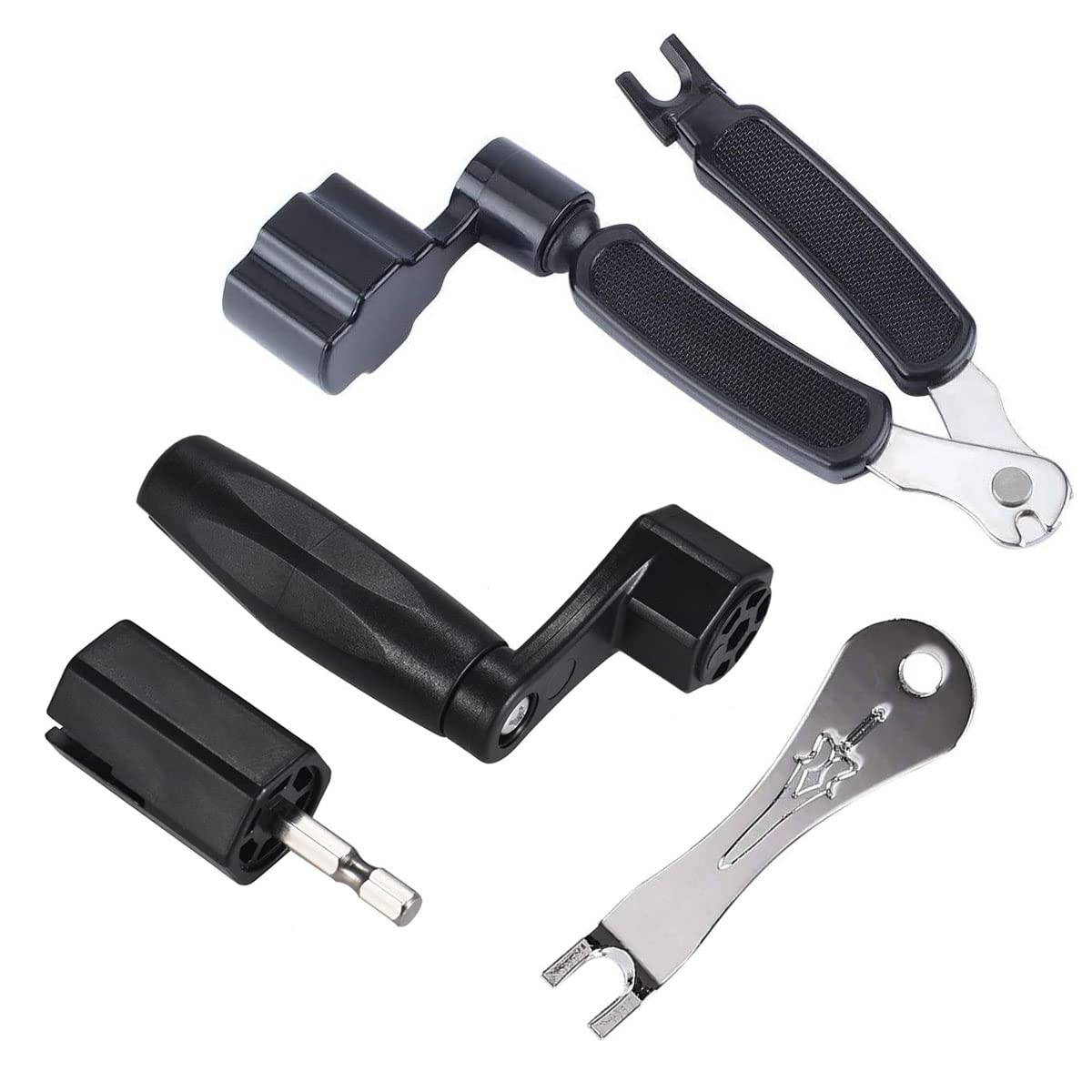 Tuoren Multifunctional Guitar String Winder String Cutter And Bridge Pin Puller Set 3 In 1 Guitar Repair Tool