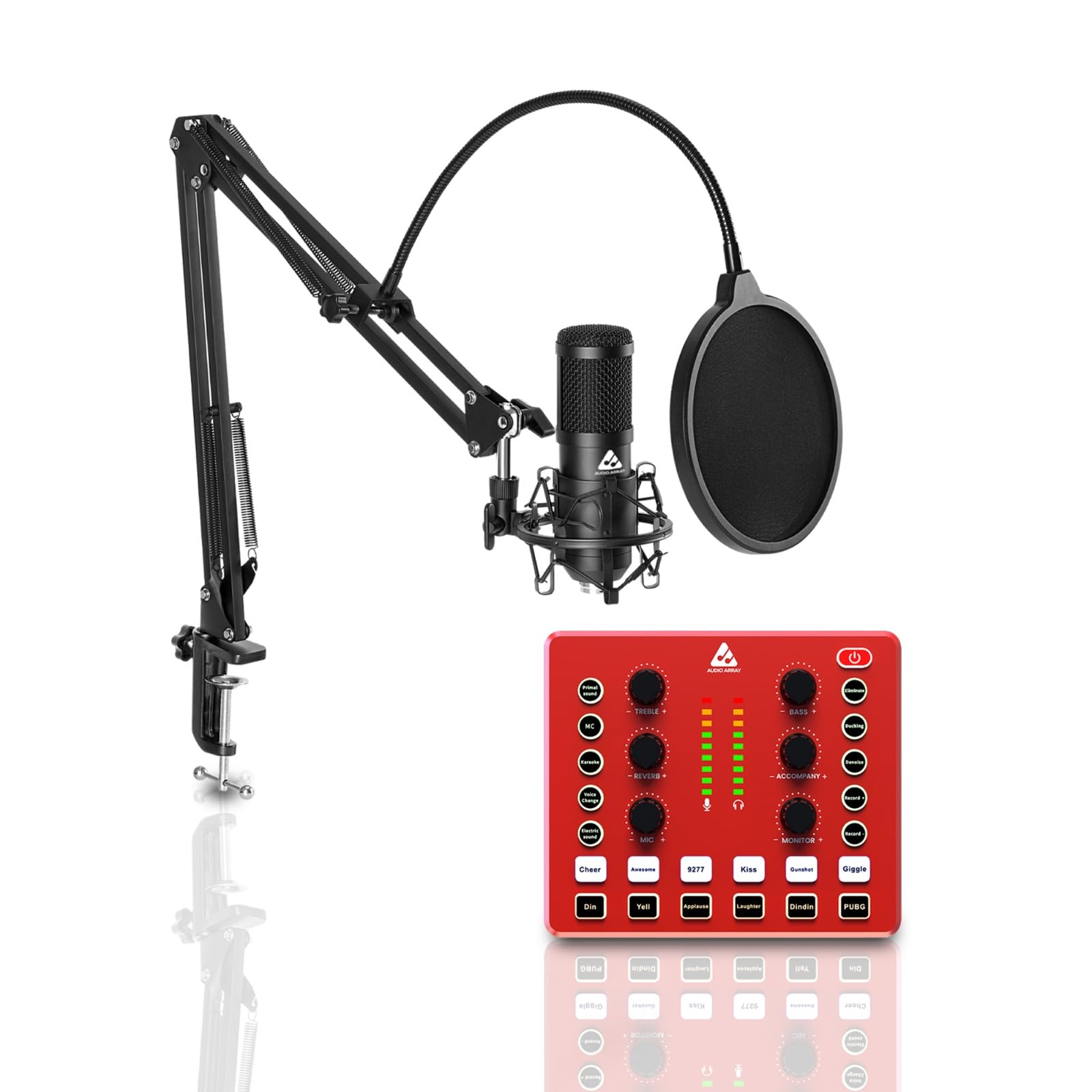 Audio Array All In 1 Pro Bundle | Condenser Mic With Usb Bluetooth Soundcard Mixer | Complete Setup For Streaming, Podcasting, G